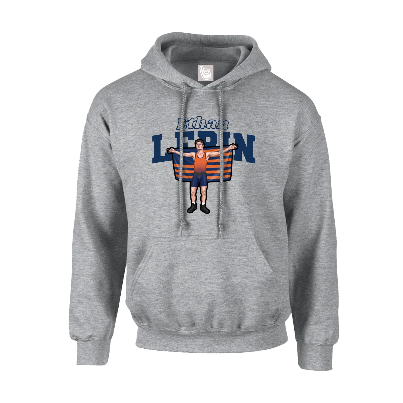 Hoodie — Name Arch in Grey