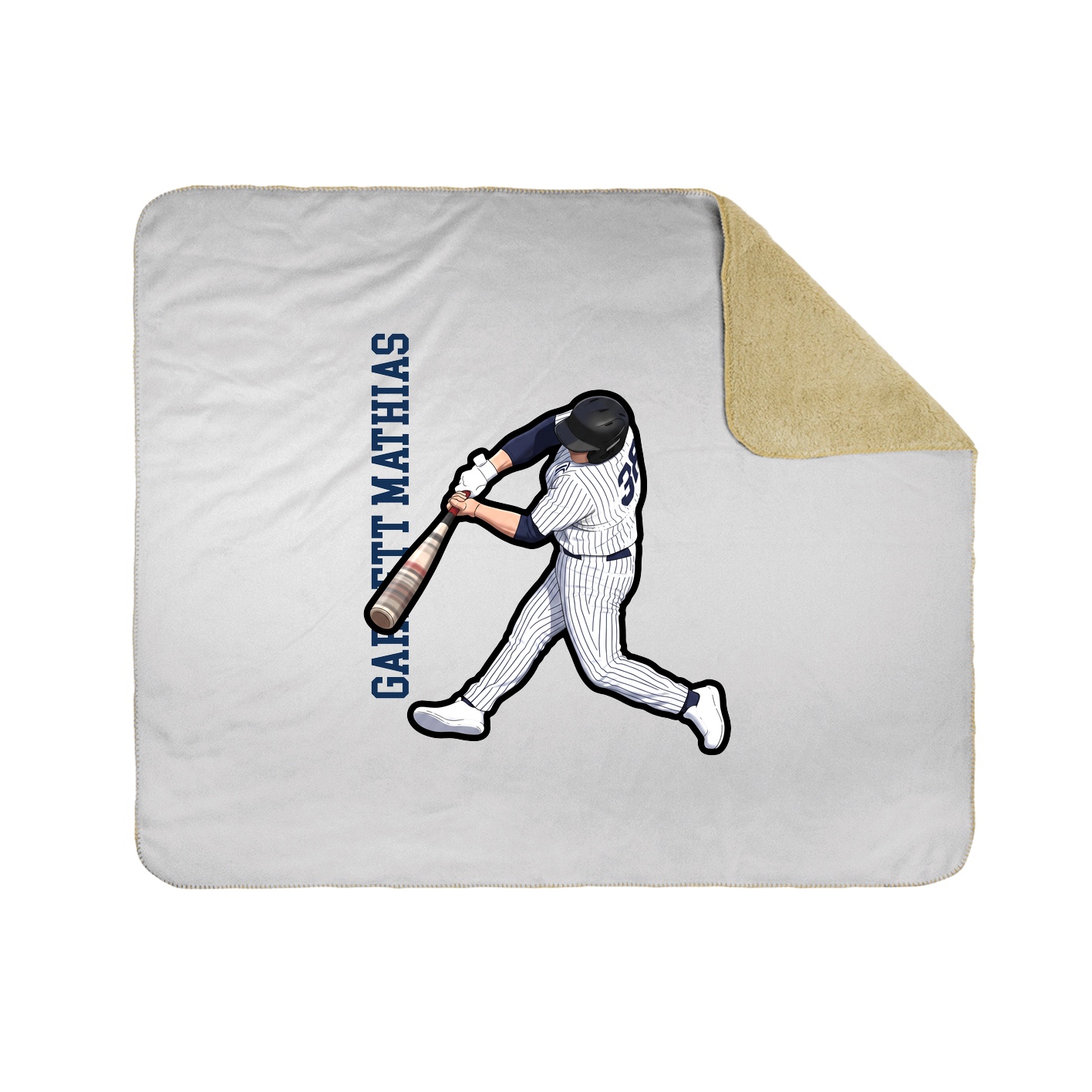 Throw Blanket — Name Vertical in White