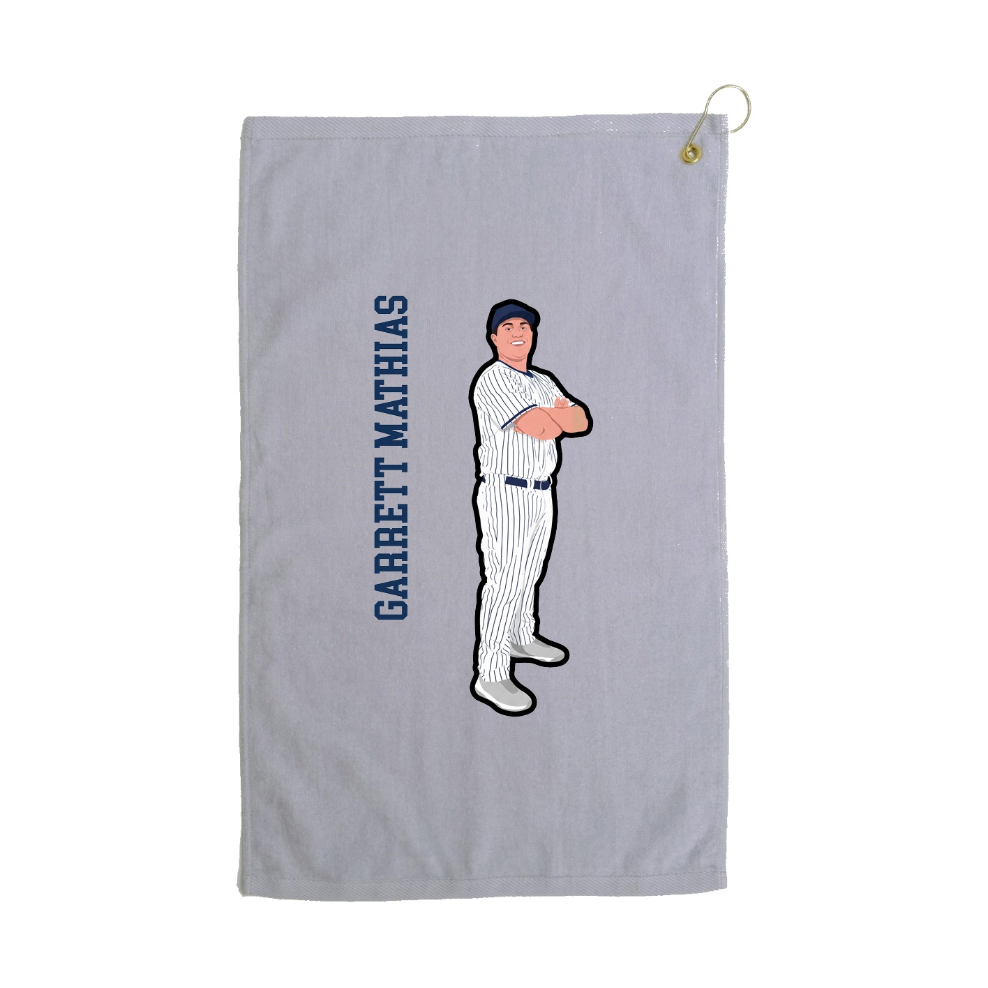 Golf Towel — Name Vertical in Grey