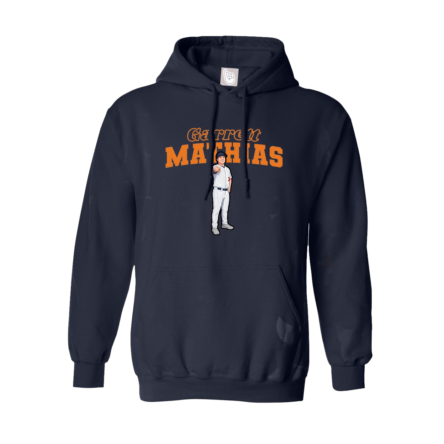 Youth Hoodie — Name Arch in Navy