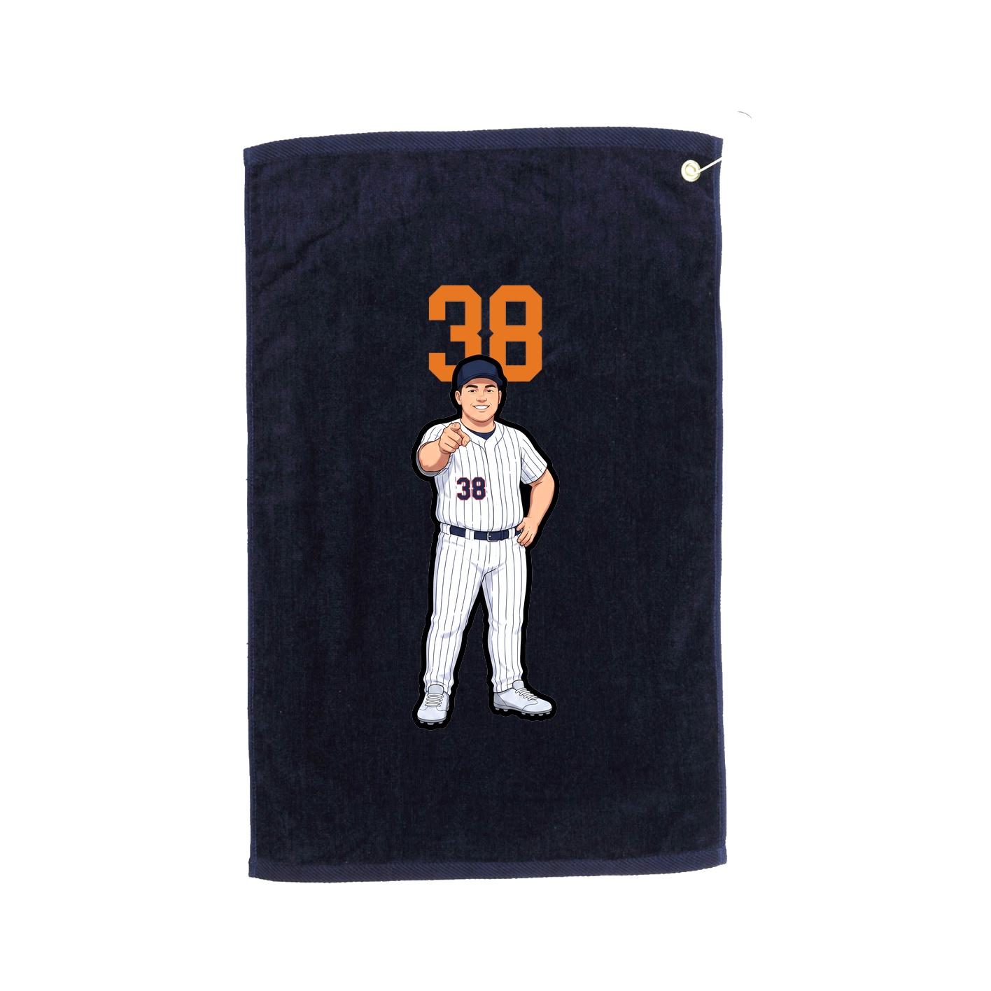 Golf Towel — Number Top in Navy
