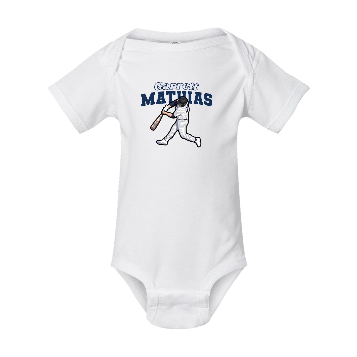 Baby Onesie — Name Arch in White