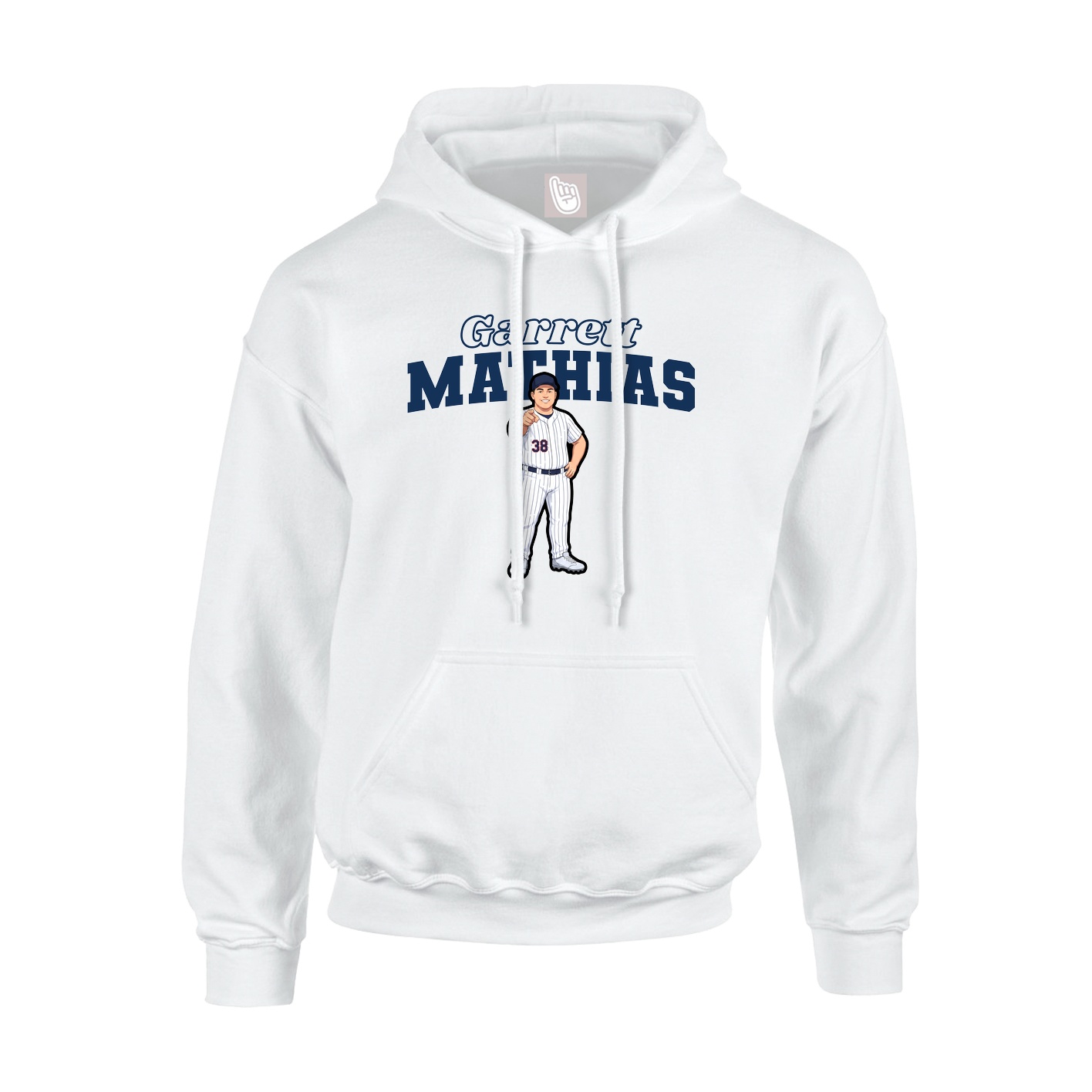Hoodie — Name Arch in White