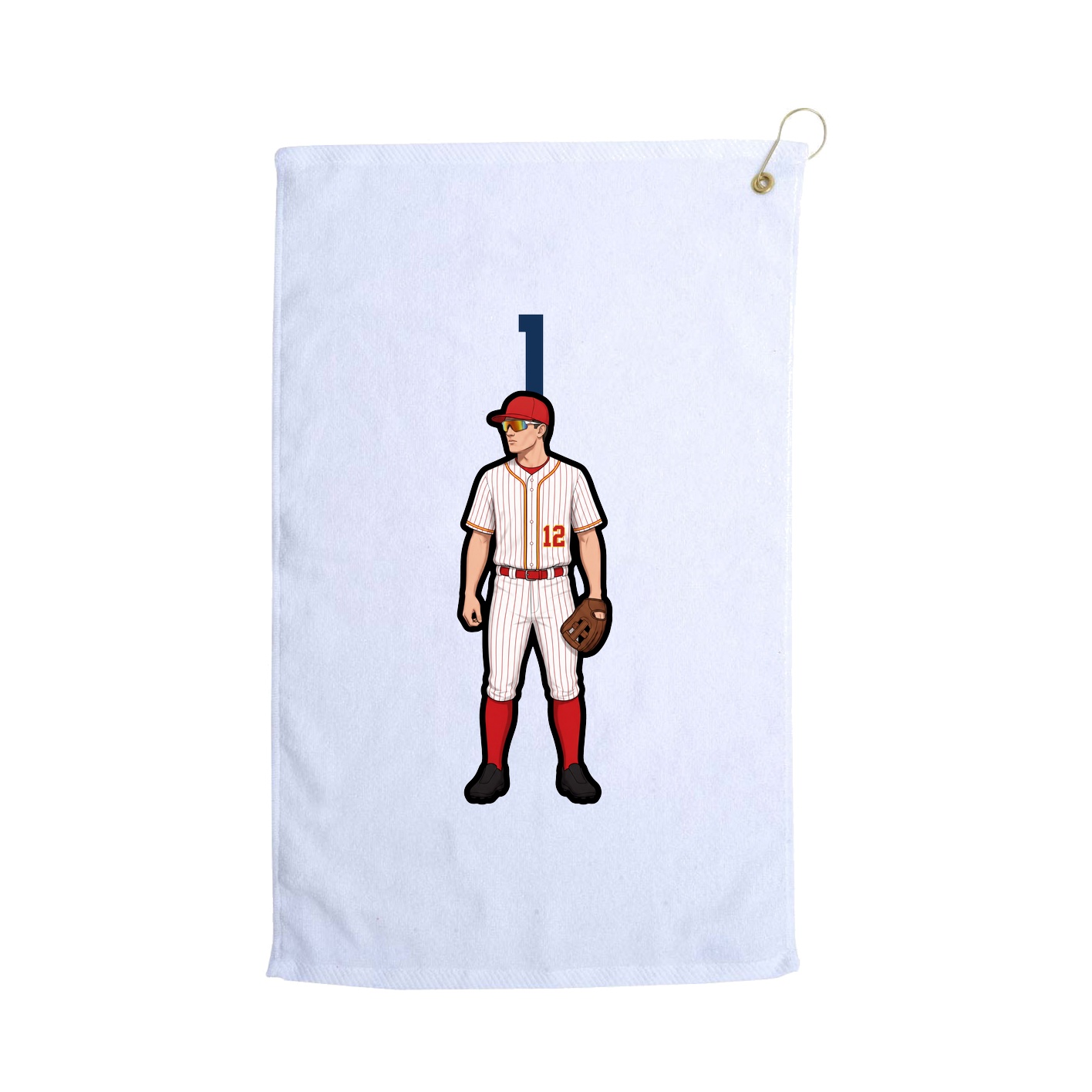Golf Towel — Number Top in White