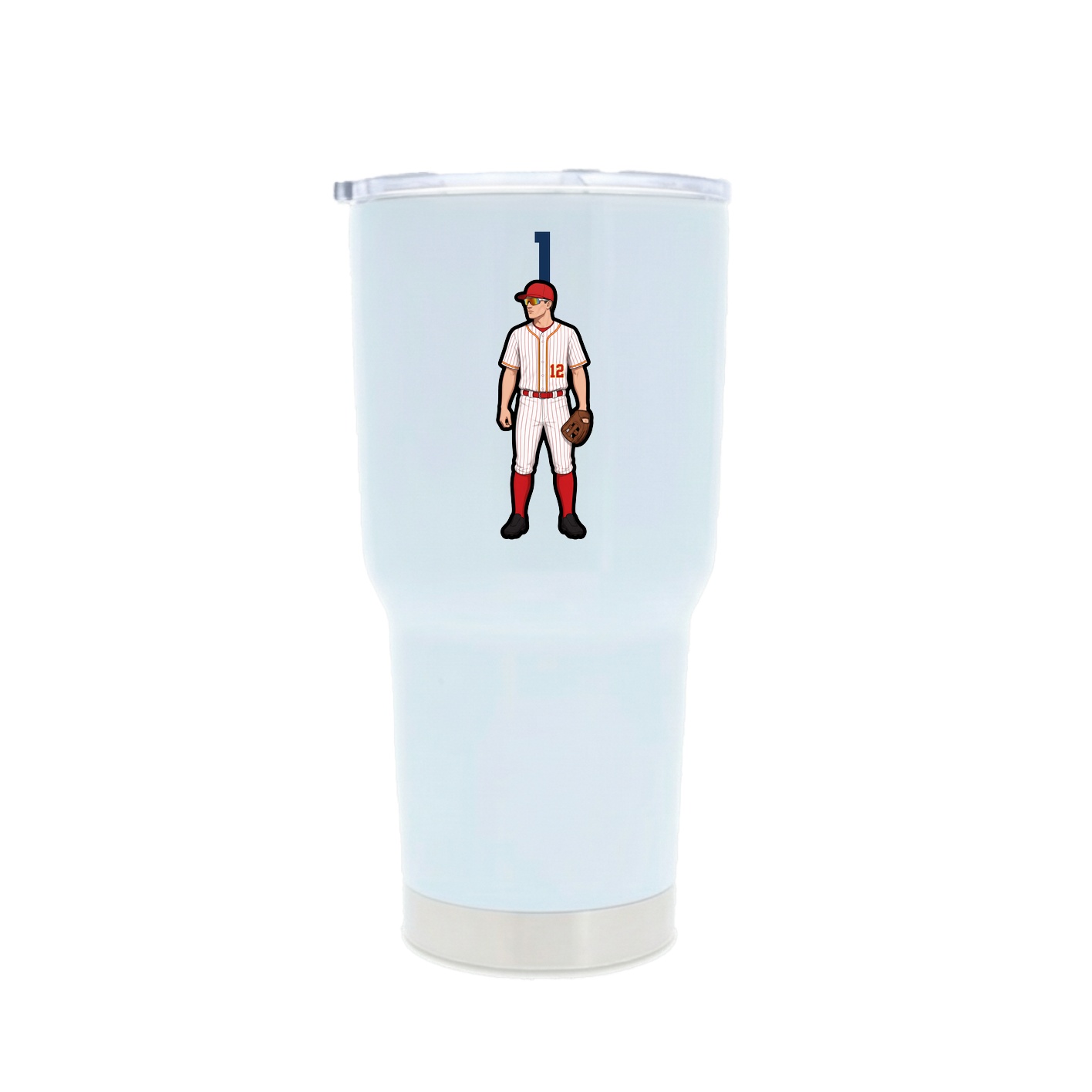 30oz Stainless Steel Tumbler — Number Top in White