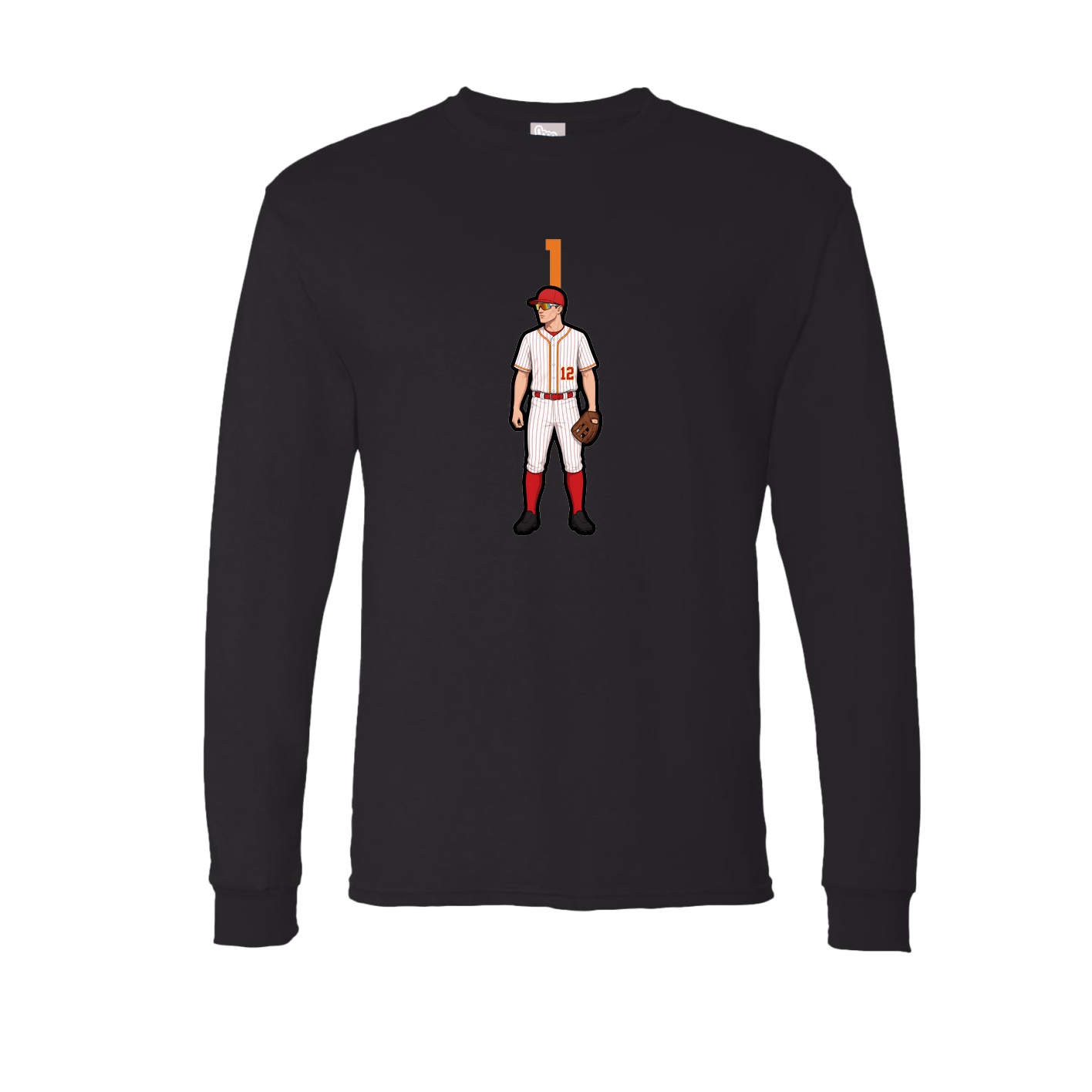 Long Sleeve Tee — Number Top in Black