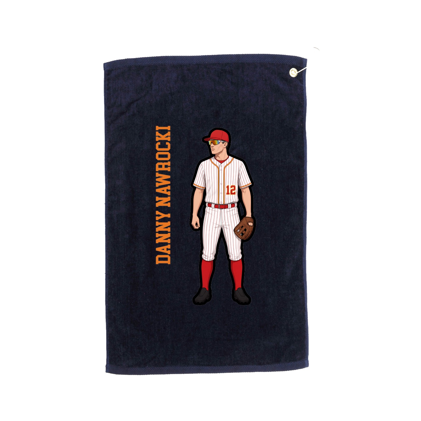 Golf Towel — Name Vertical in Navy