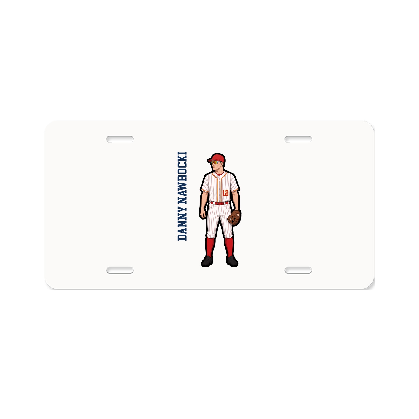 License Plate — Name Vertical in Classic
