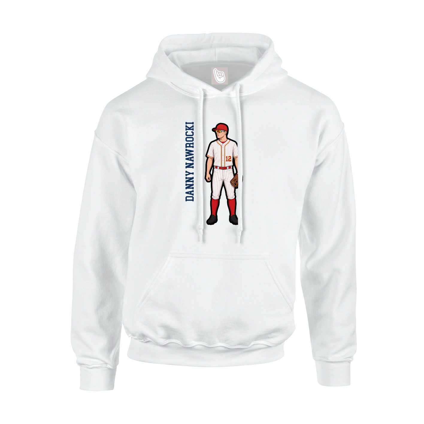 Hoodie — Name Vertical in White