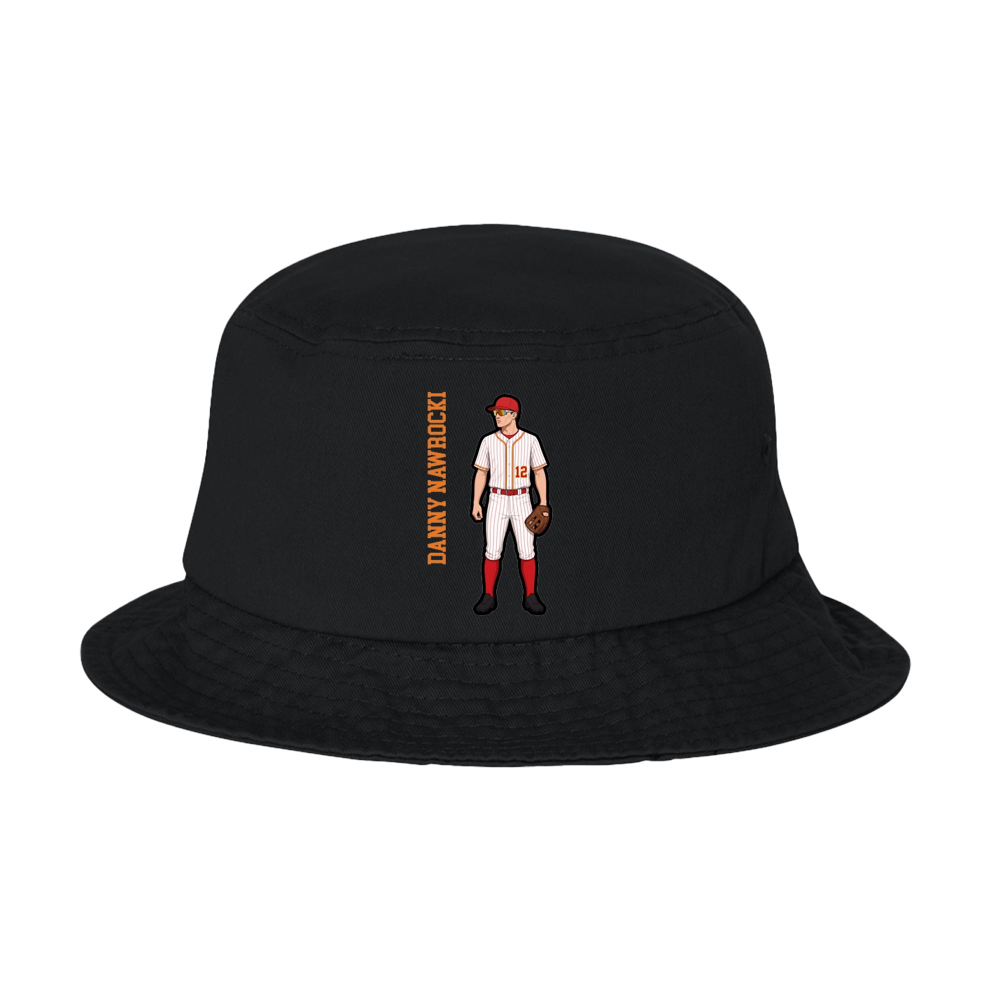 Bucket Cap — Name Vertical in Black