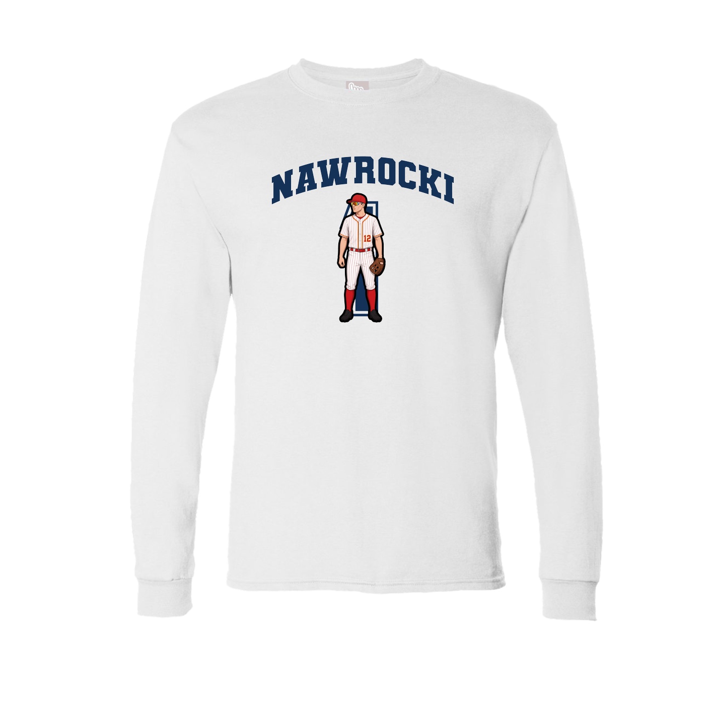 Long Sleeve Tee — Number in White