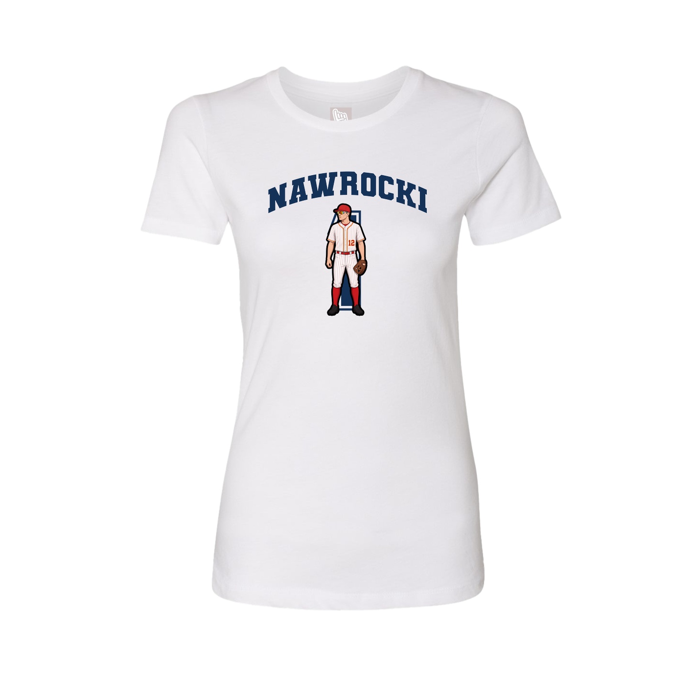 Fitted Women's Tee — Number in White