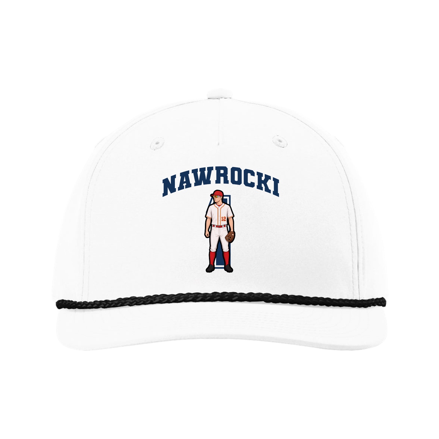 Five-Panel Classic Rope Cap — Number in White