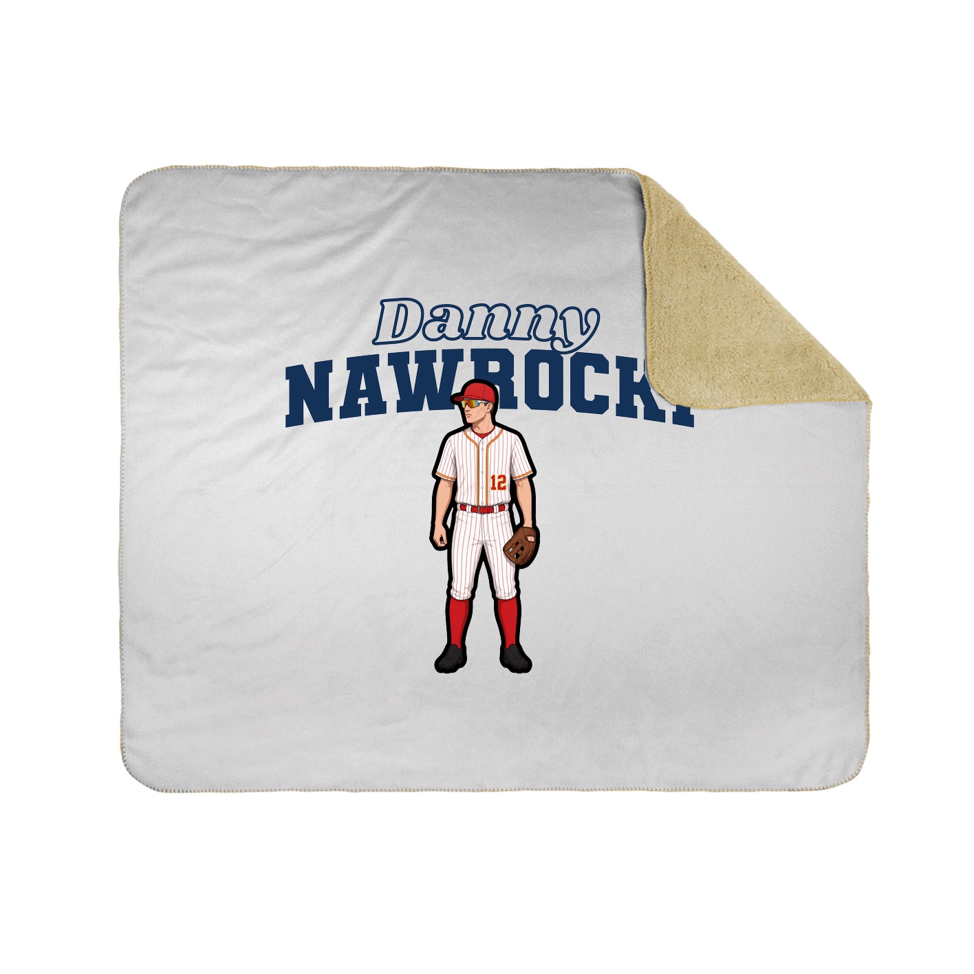 Throw Blanket — Name Arch in White