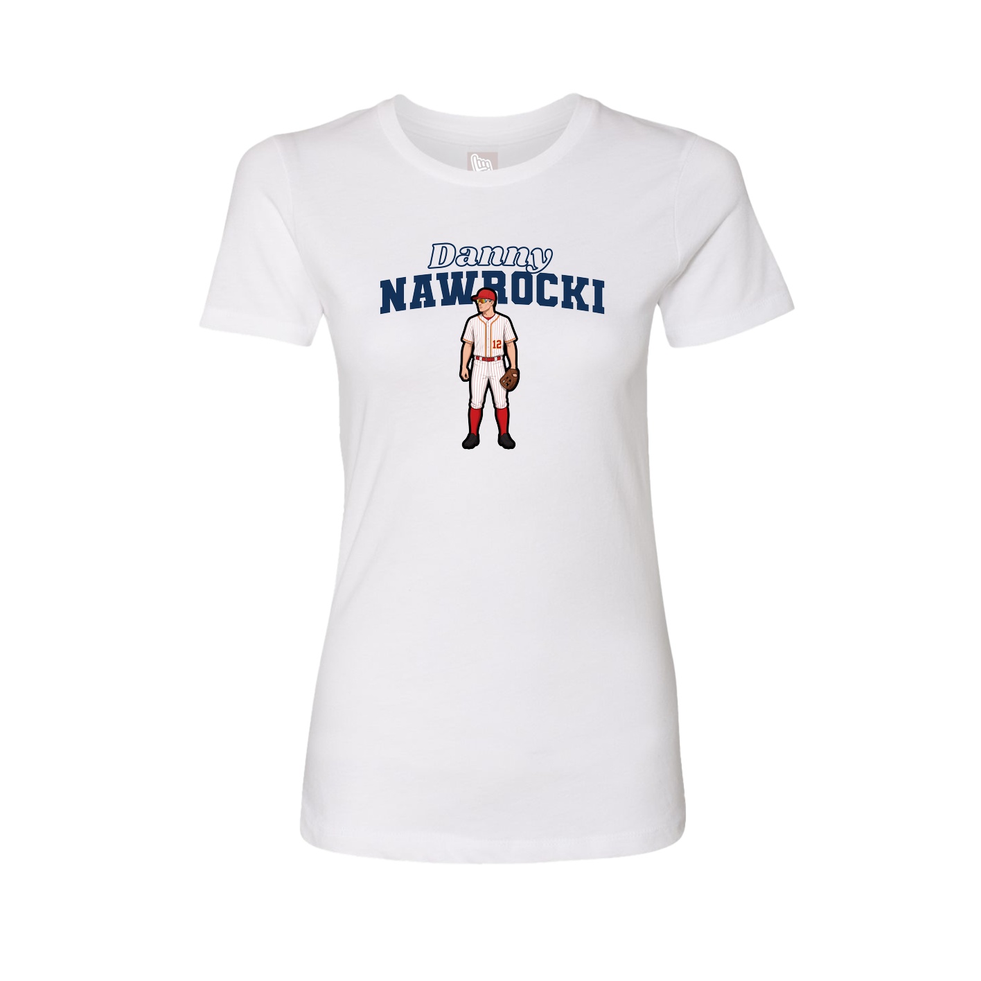 Fitted Women's Tee — Name Arch in White