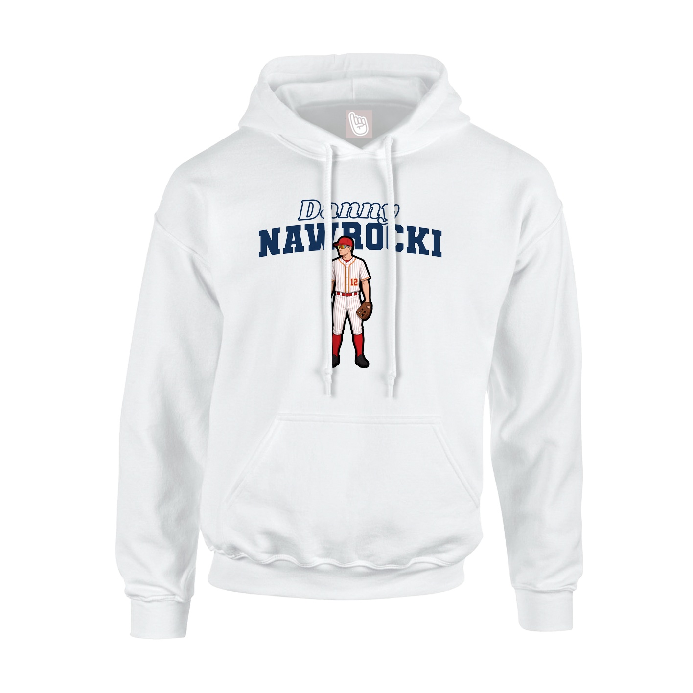 Youth Hoodie — Name Arch in White