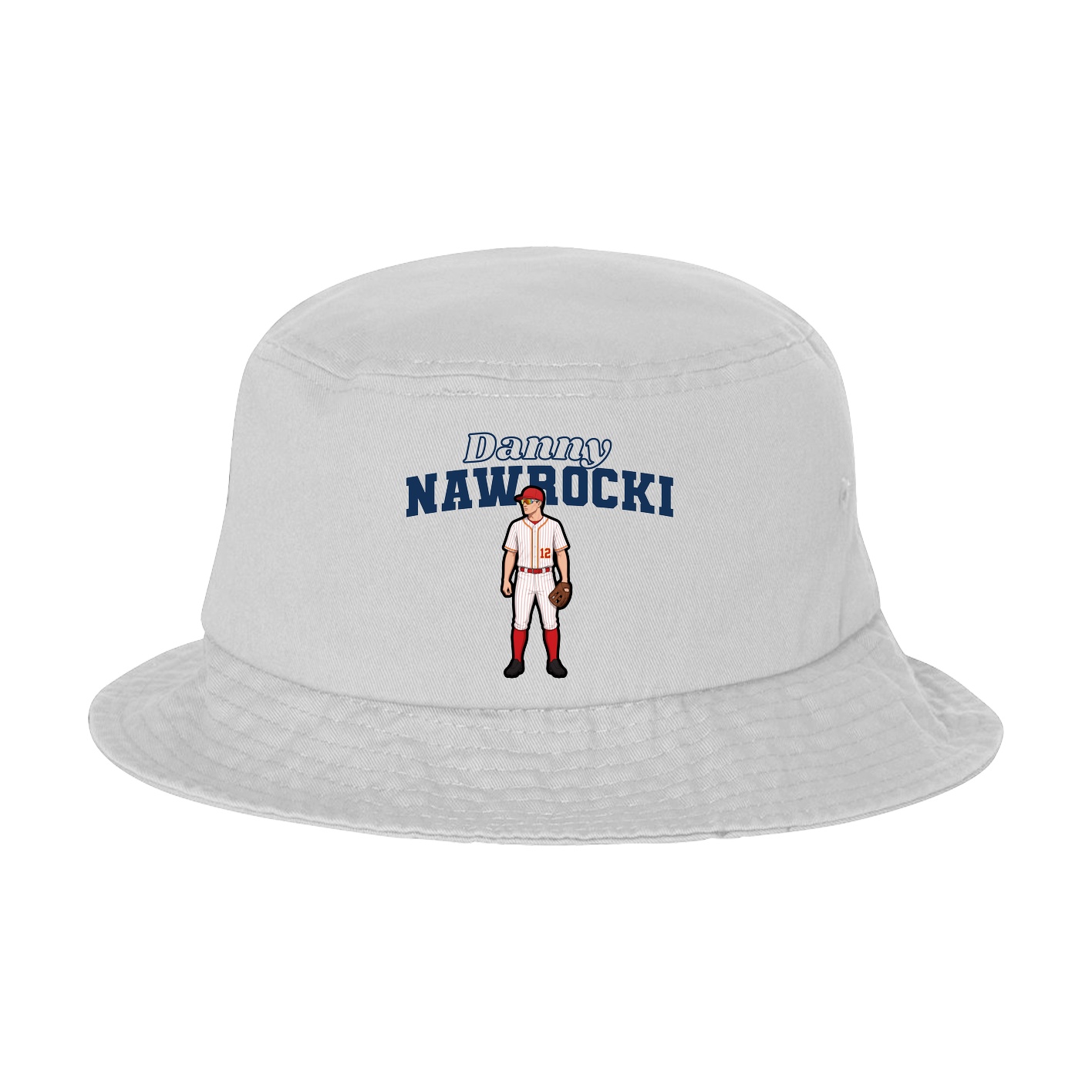Bucket Cap — Name Arch in White