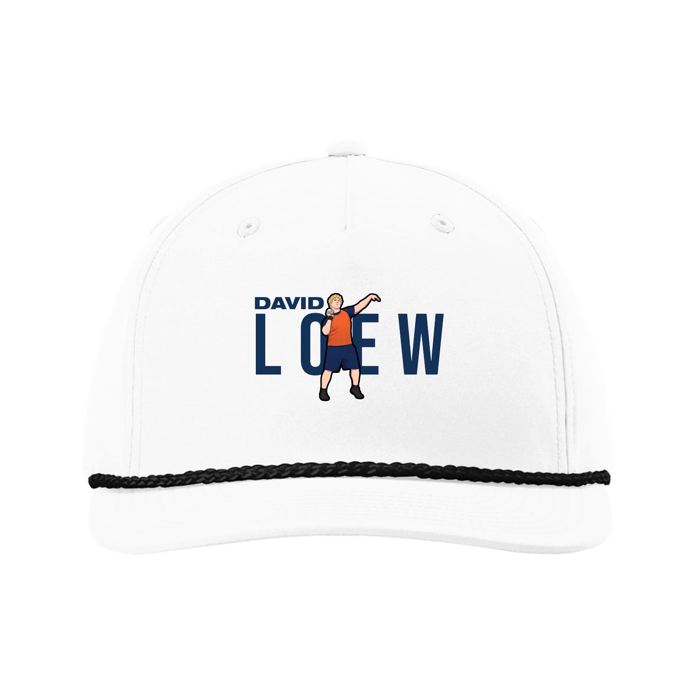 Five-Panel Classic Rope Cap — Player Name in White