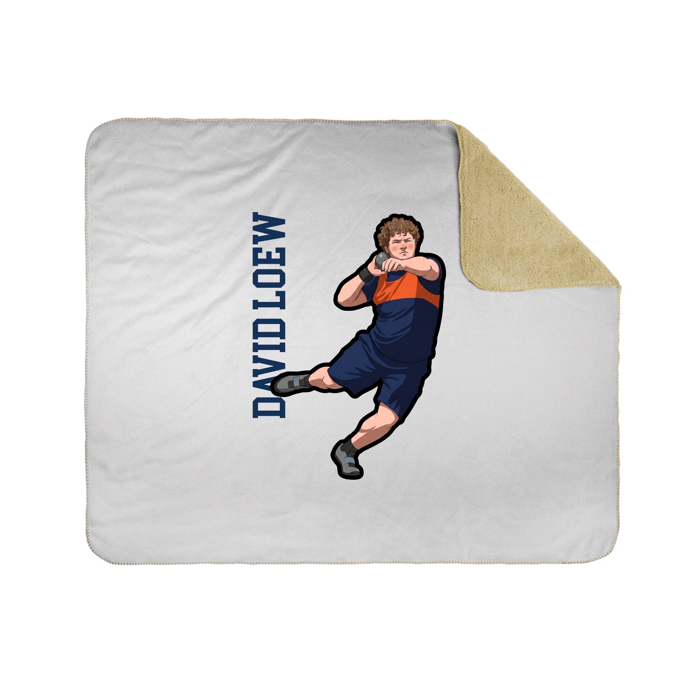 Throw Blanket — Name Vertical in White