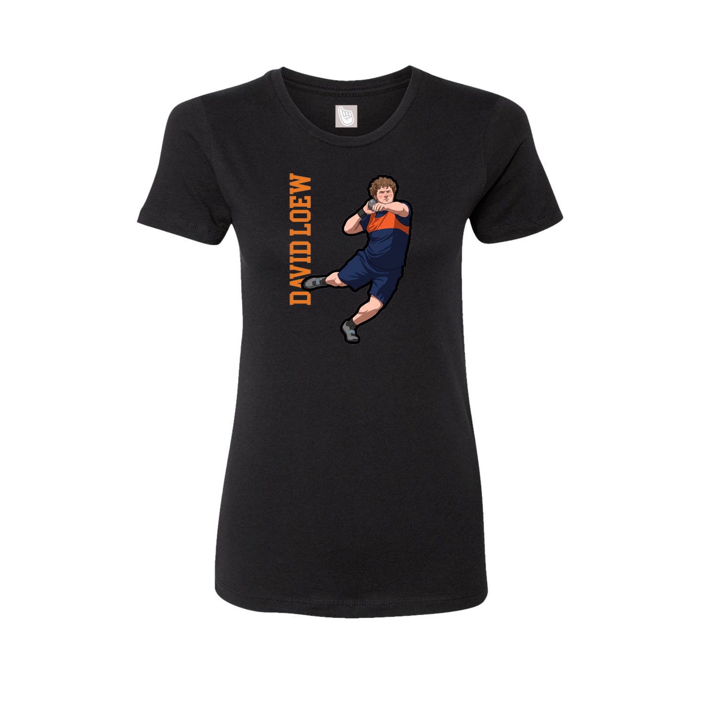 Fitted Women's Tee — Name Vertical in Black