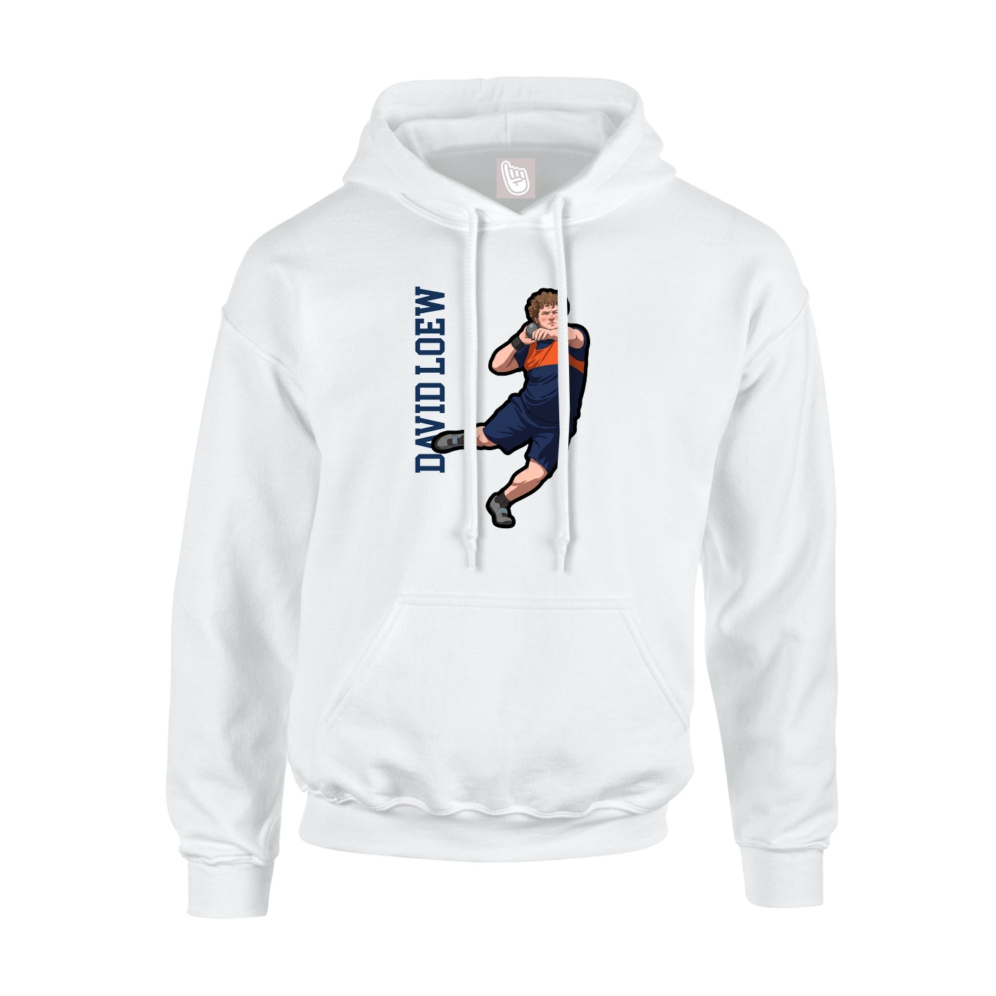 Hoodie — Name Vertical in White