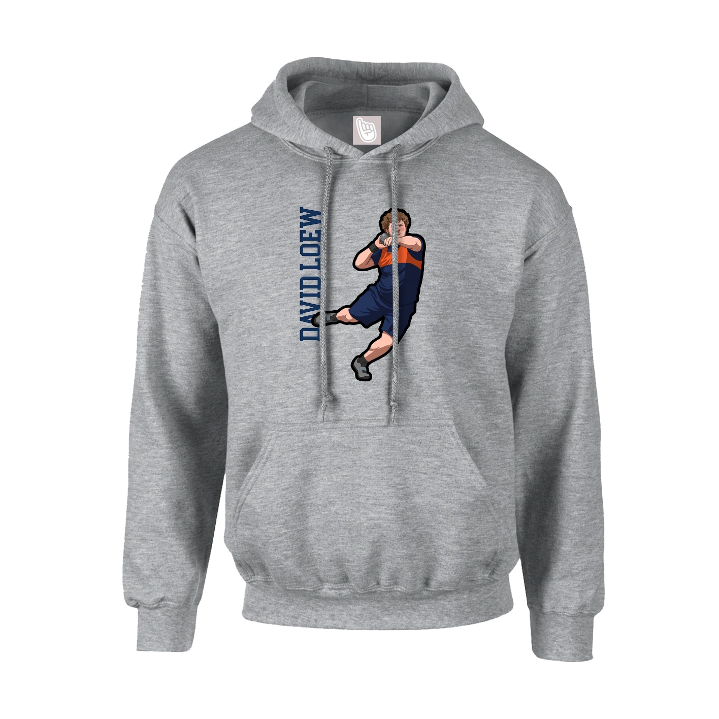 Youth Hoodie — Name Vertical in Grey