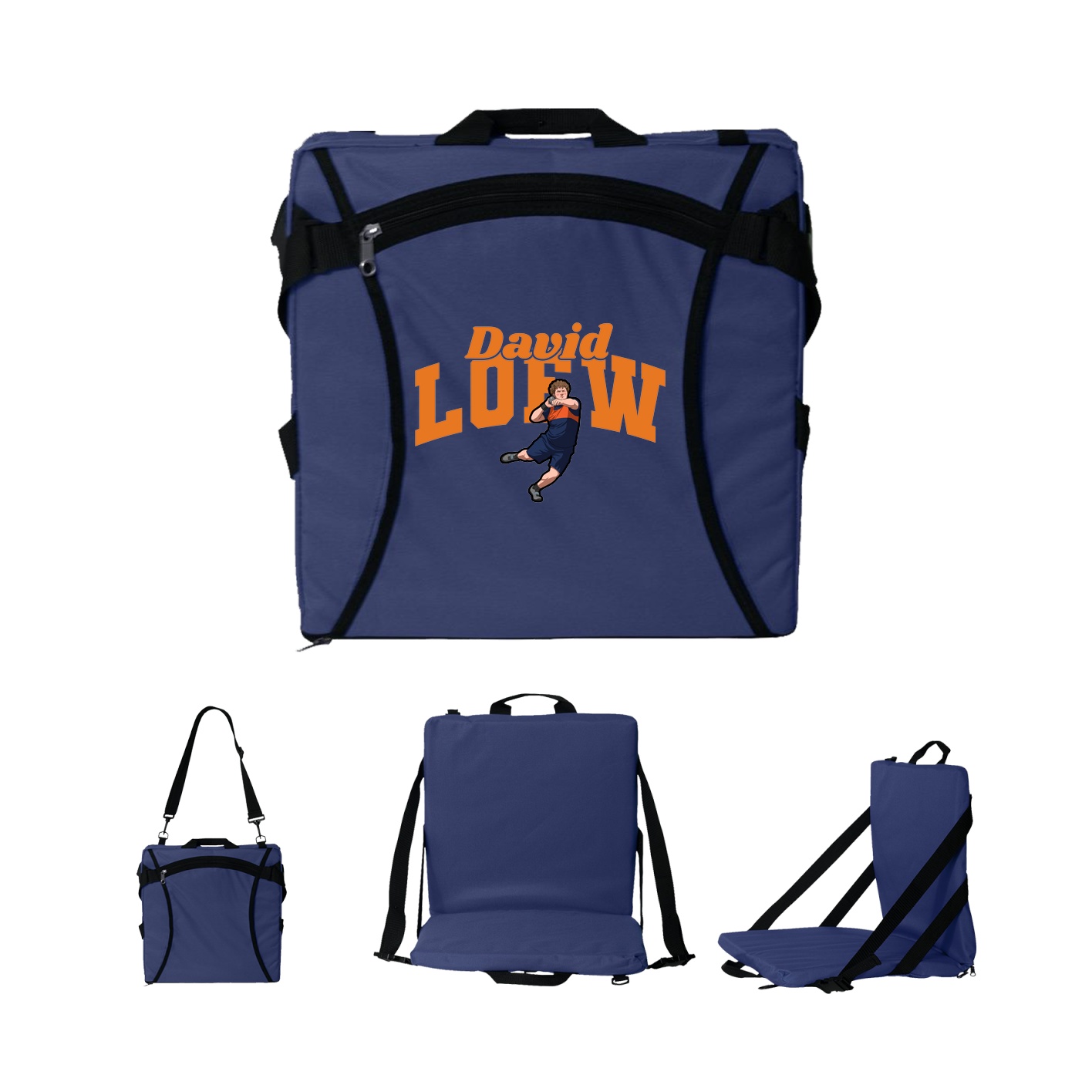 Folding Stadium Seat — Signature Arch in Navy