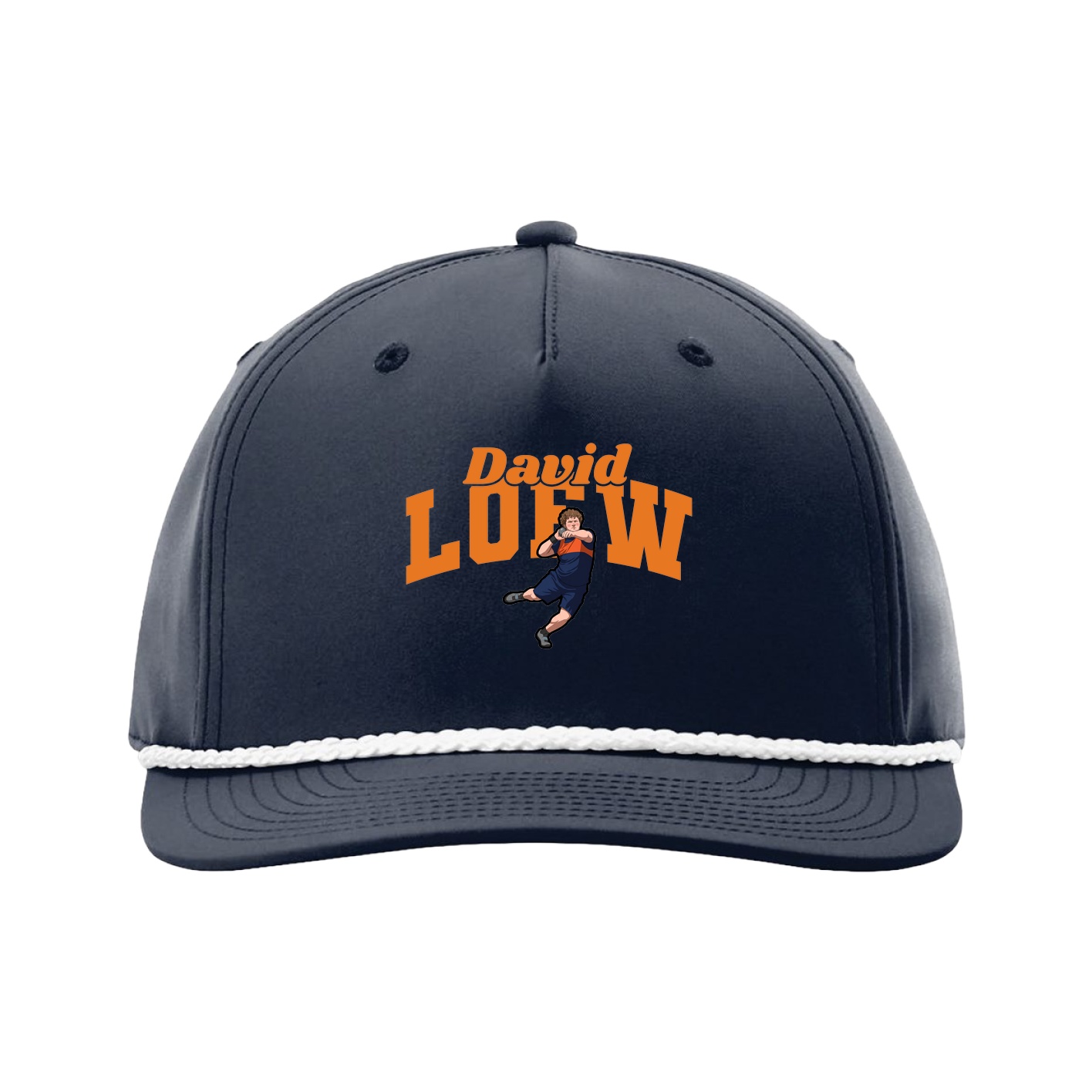 Five-Panel Classic Rope Cap — Signature Arch in Navy