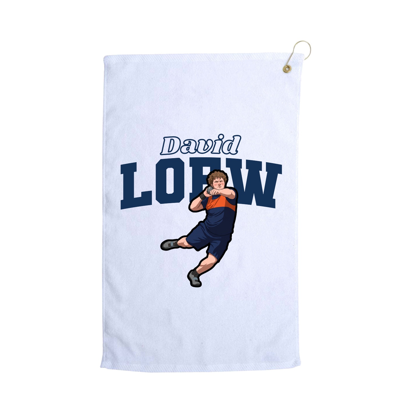 Golf Towel — Name Arch in White