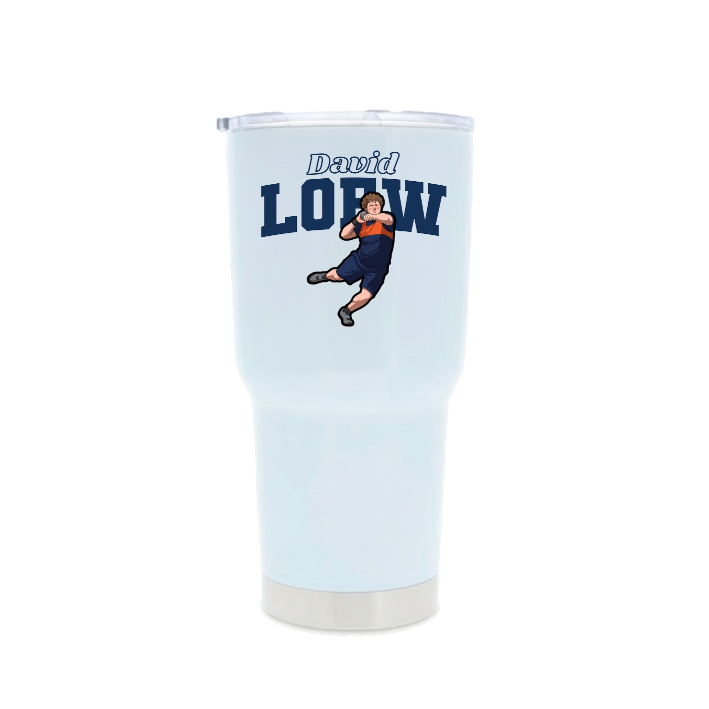 30oz Stainless Steel Tumbler — Name Arch in White