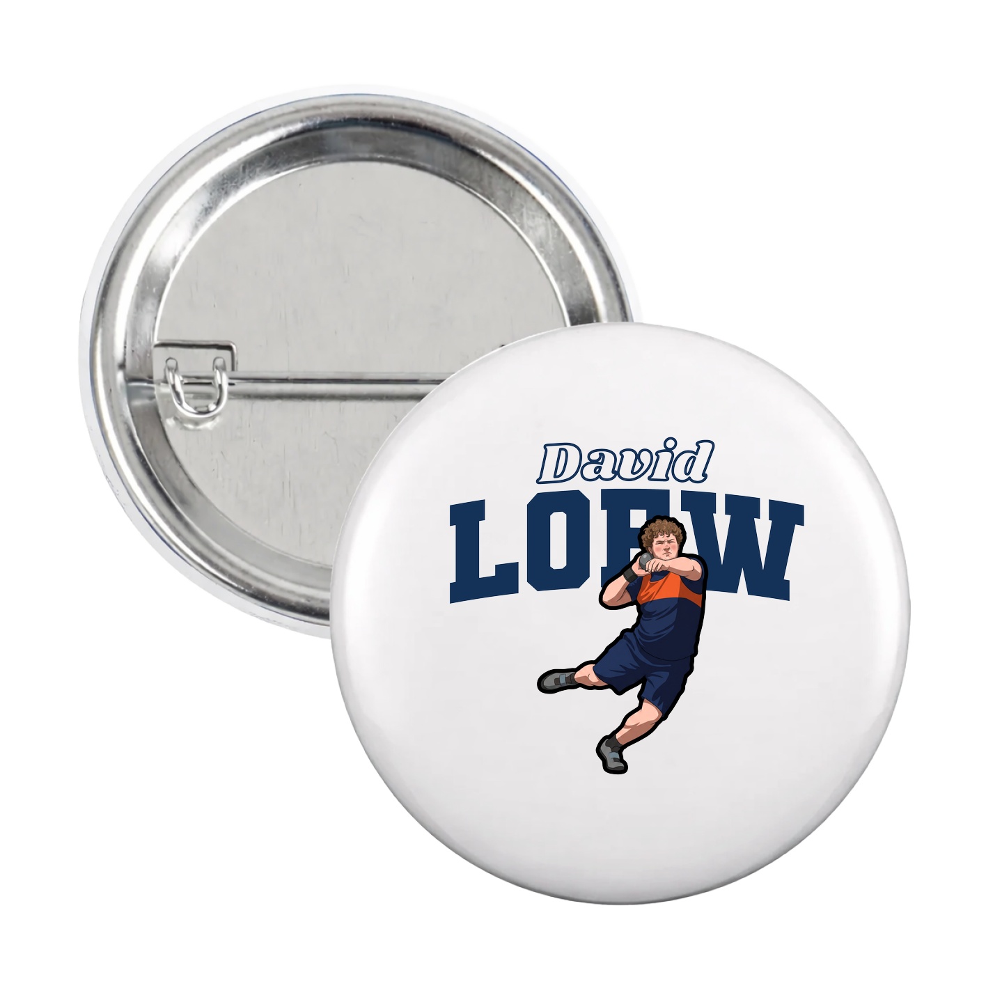 Game Day Button — Name Arch in White
