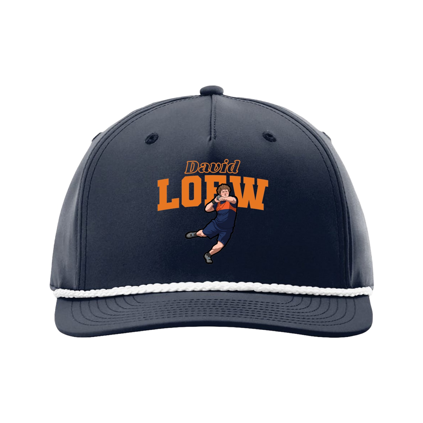 Five-Panel Classic Rope Cap — Name Arch in Navy