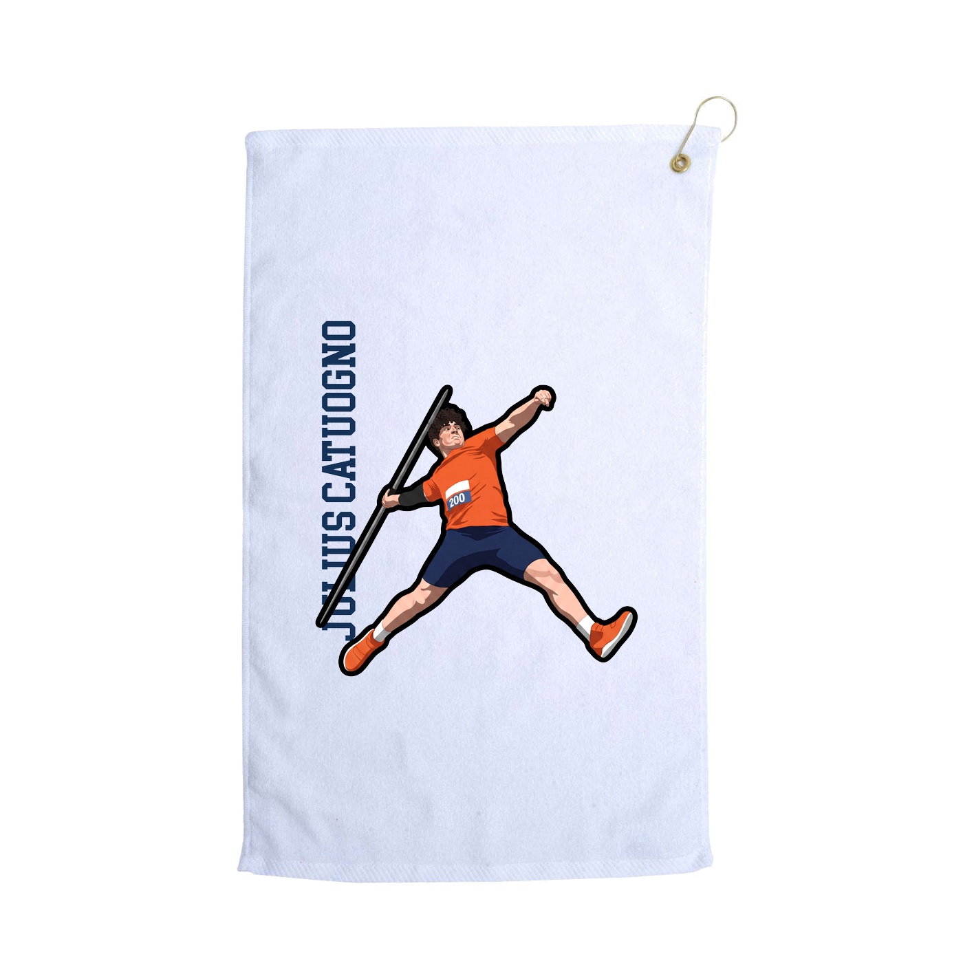 Golf Towel — Name Vertical in White