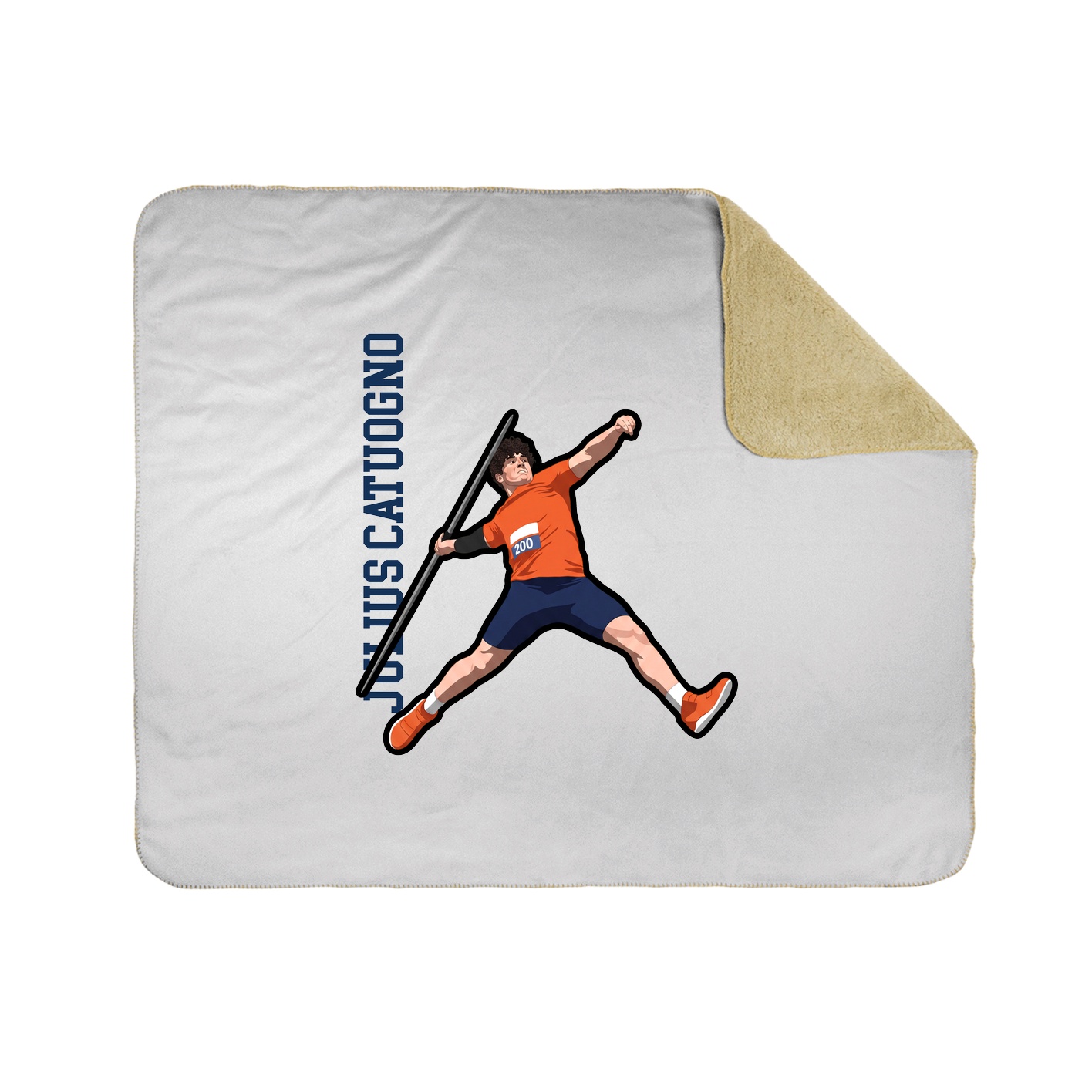 Throw Blanket — Name Vertical in White