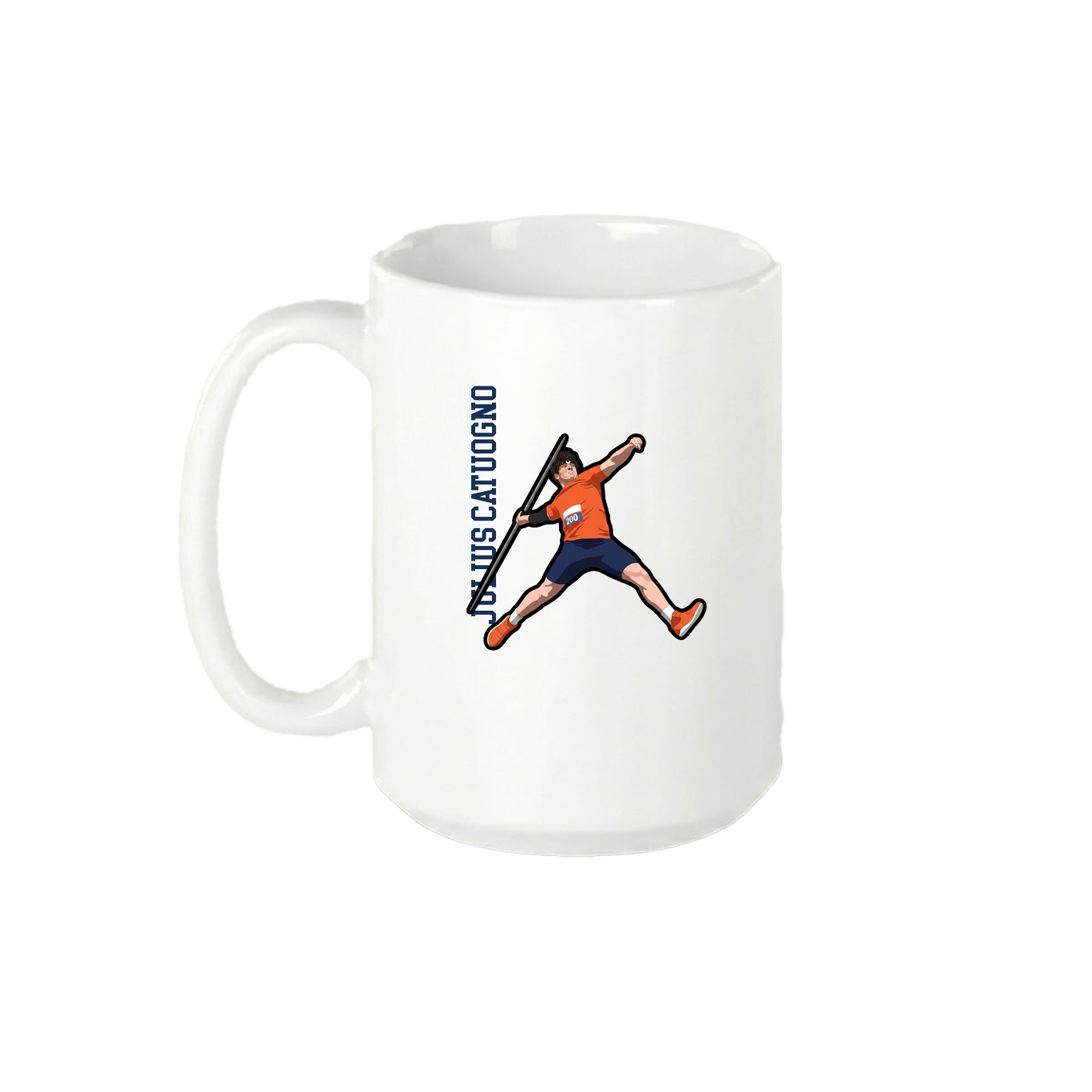15oz Coffee Mug — Name Vertical in White