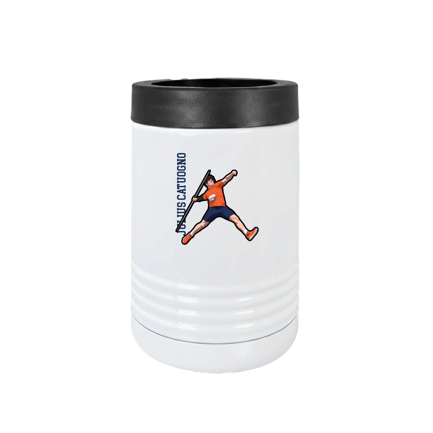 Beverage Holder — Name Vertical in White