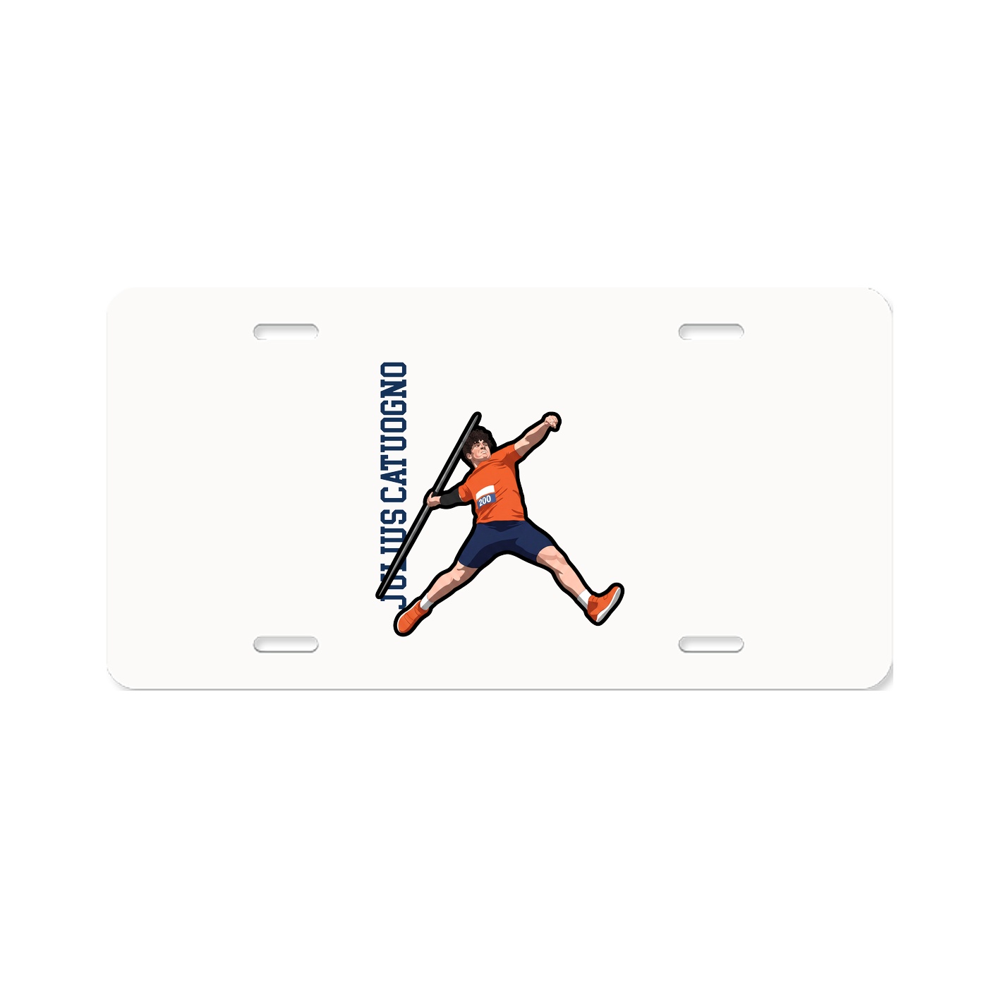 License Plate — Name Vertical in Classic