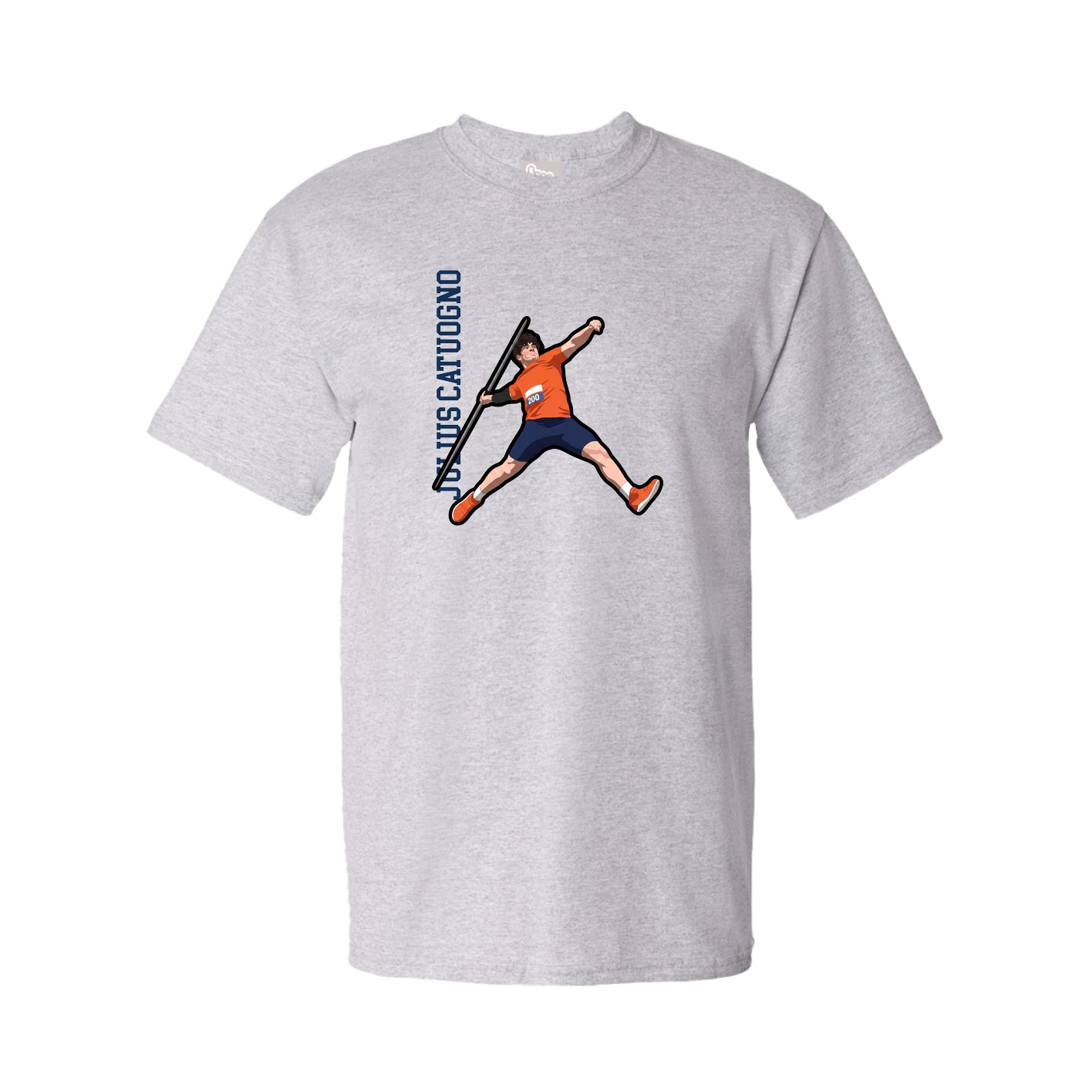 Tee — Name Vertical in Grey