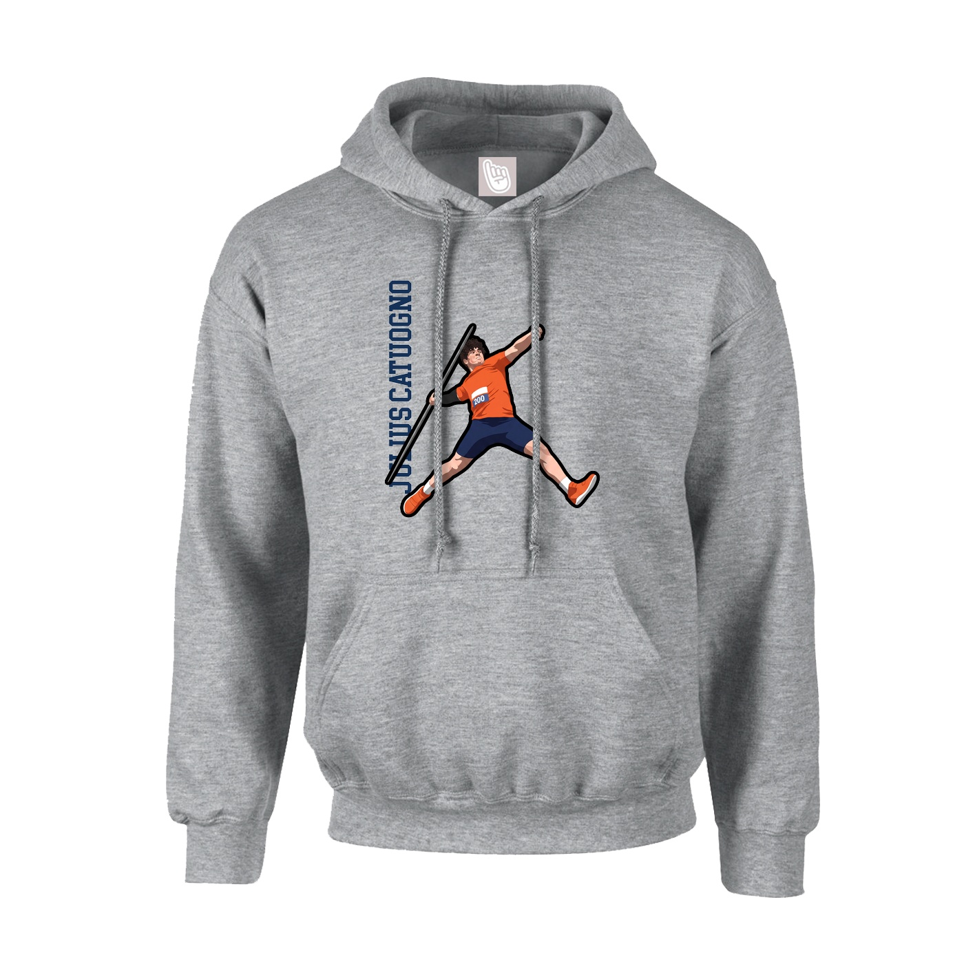 Youth Hoodie — Name Vertical in Grey