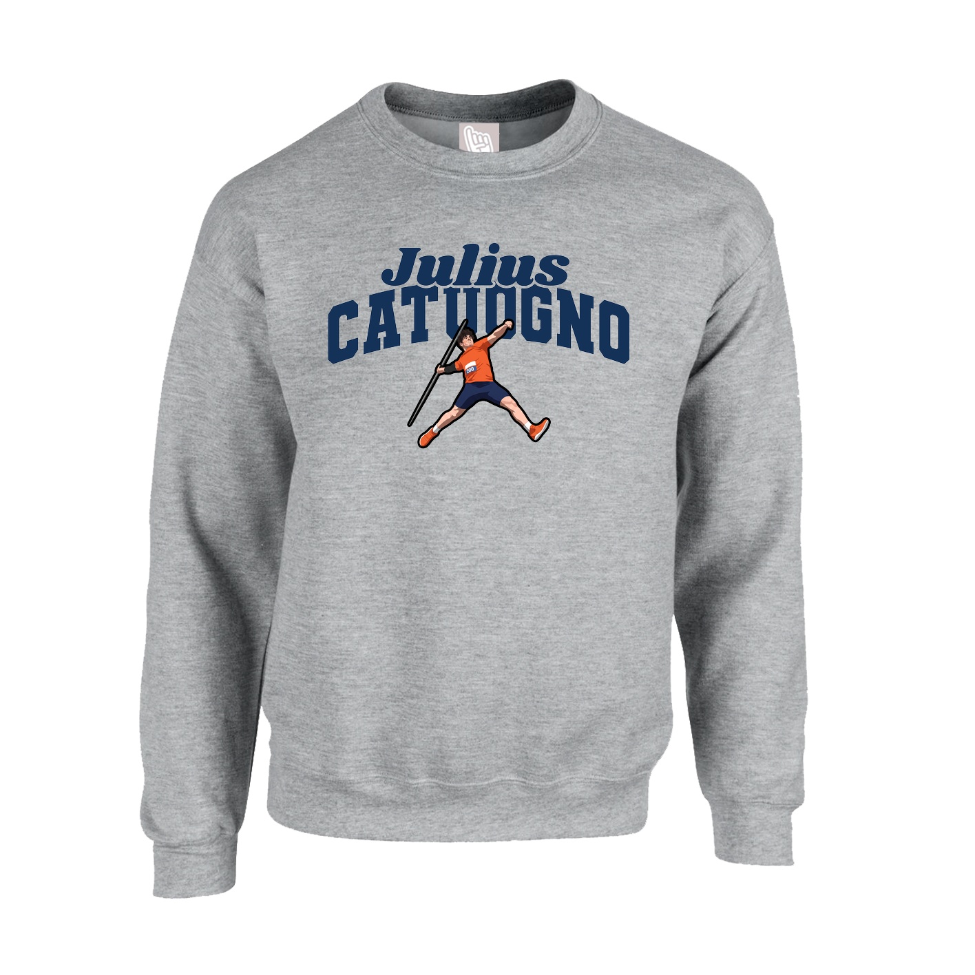 Fleece Crew — Signature Arch in Grey