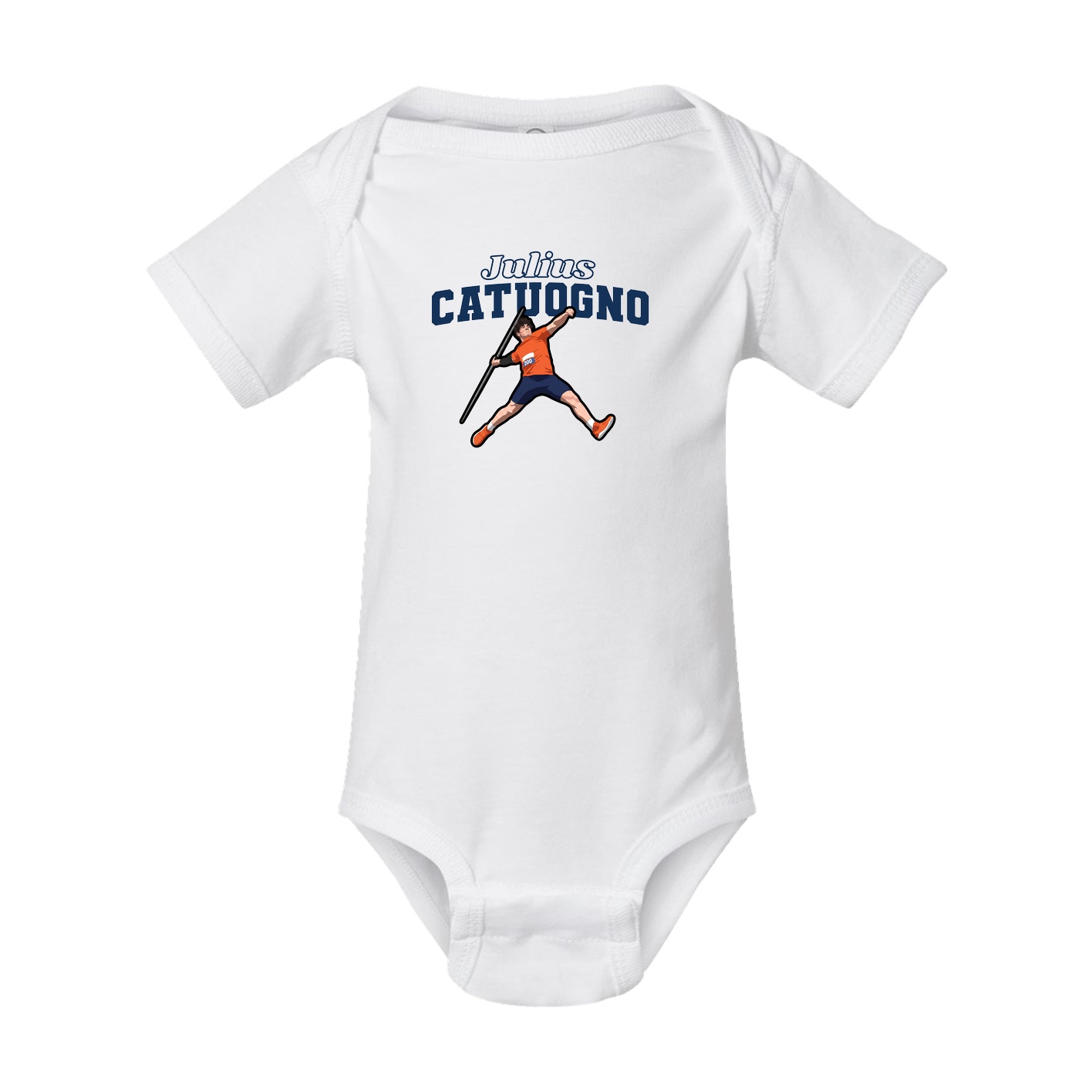 Baby Onesie — Name Arch in White