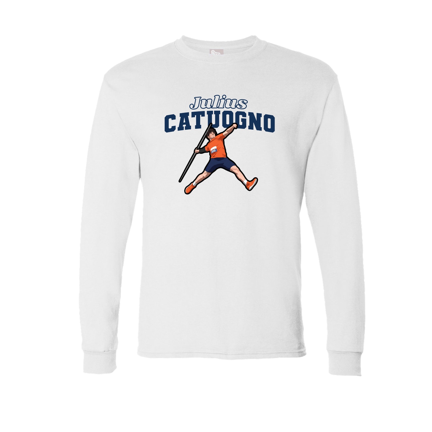 Long Sleeve Tee — Name Arch in White