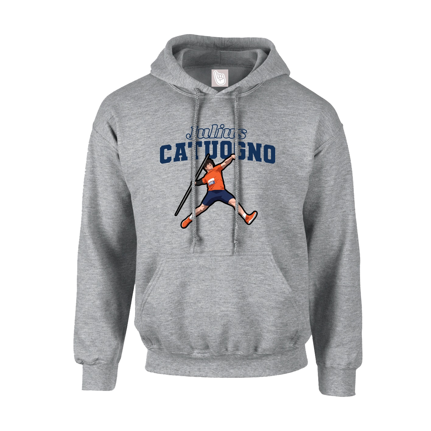 Youth Hoodie — Name Arch in Grey