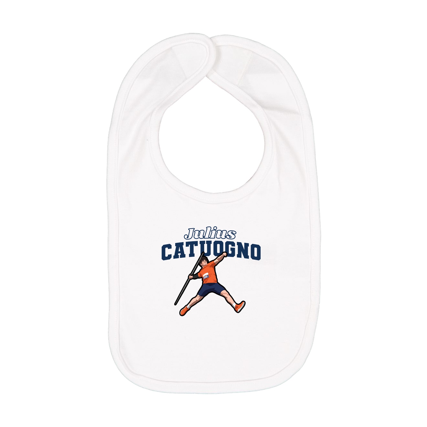 Infant Bib — Name Arch in White