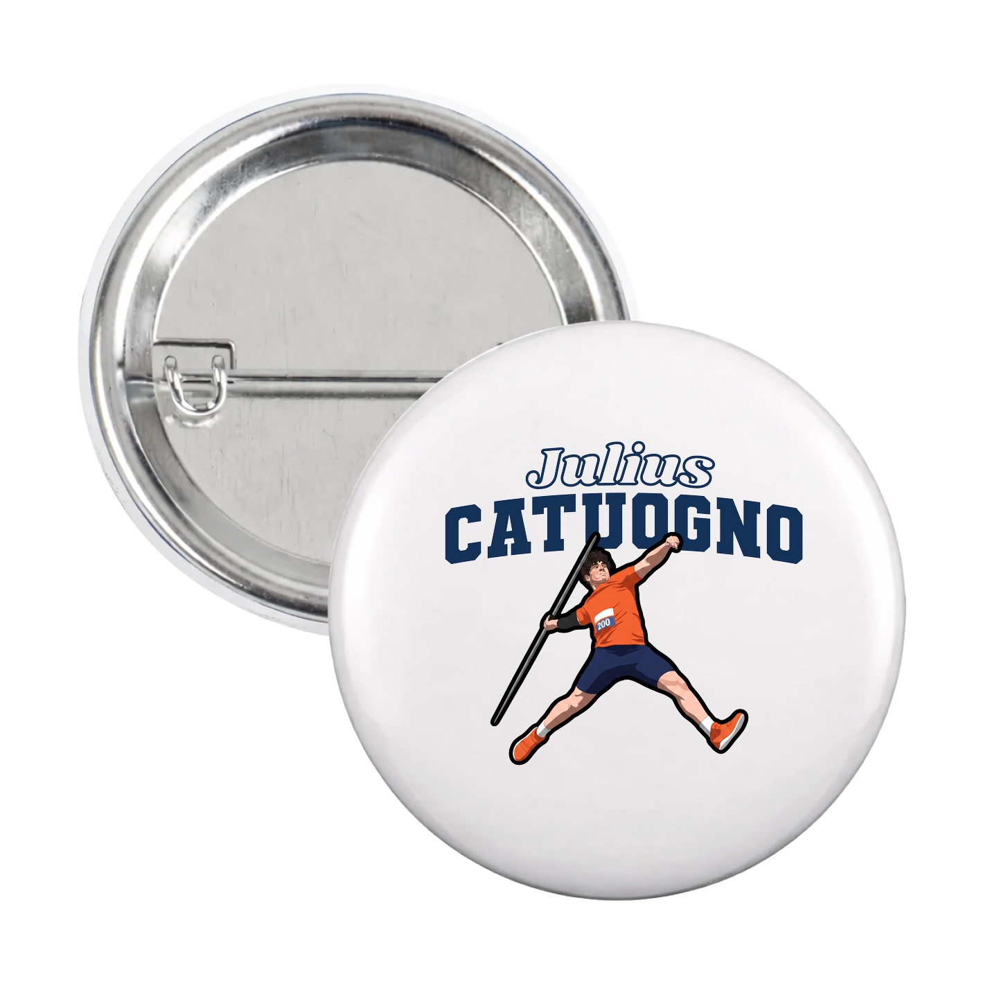 Game Day Button — Name Arch in White