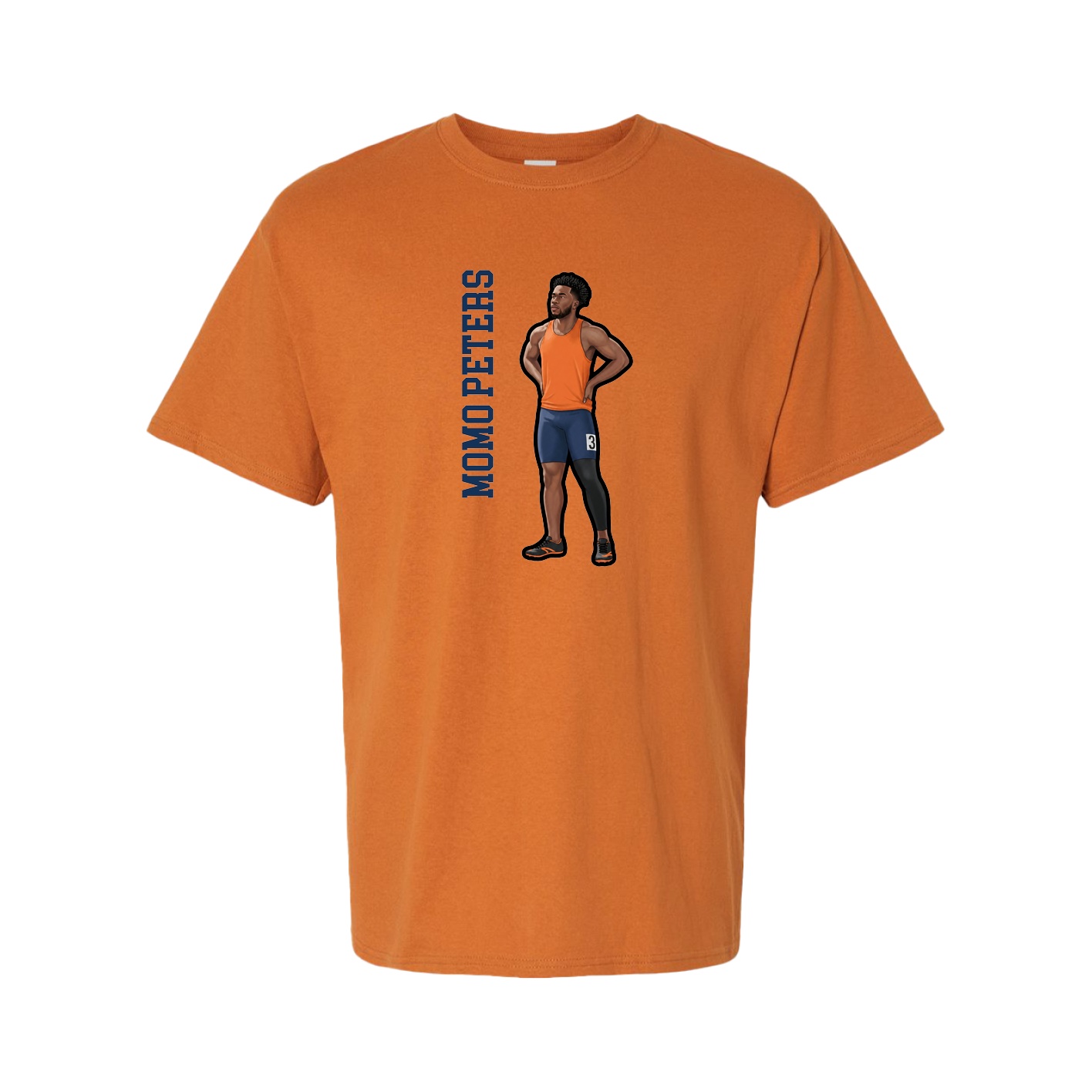 Tee — Name Vertical in Orange