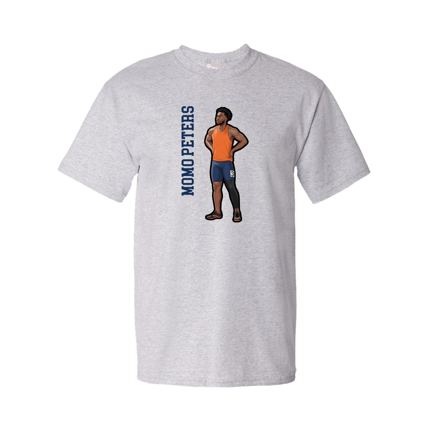 Tee — Name Vertical in Grey