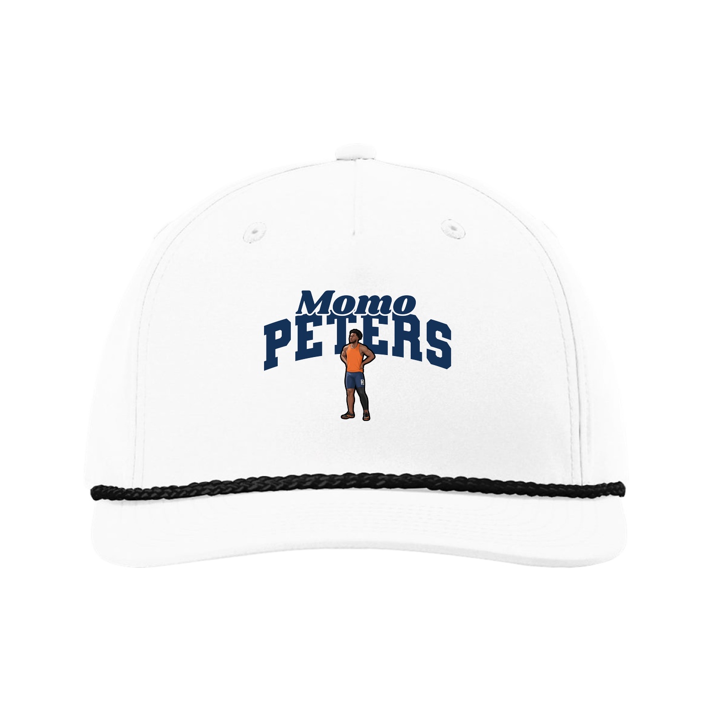 Five-Panel Classic Rope Cap — Signature Arch in White
