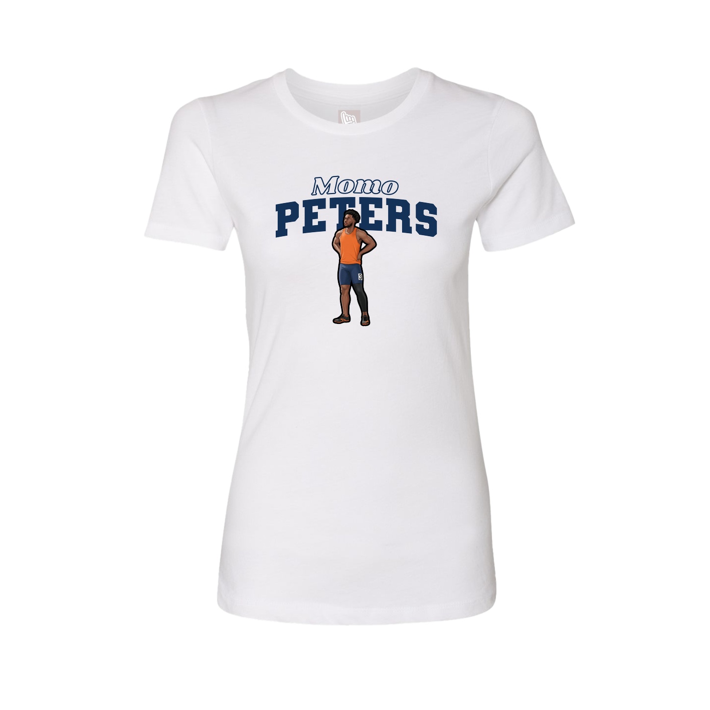 Fitted Women's Tee — Name Arch in White