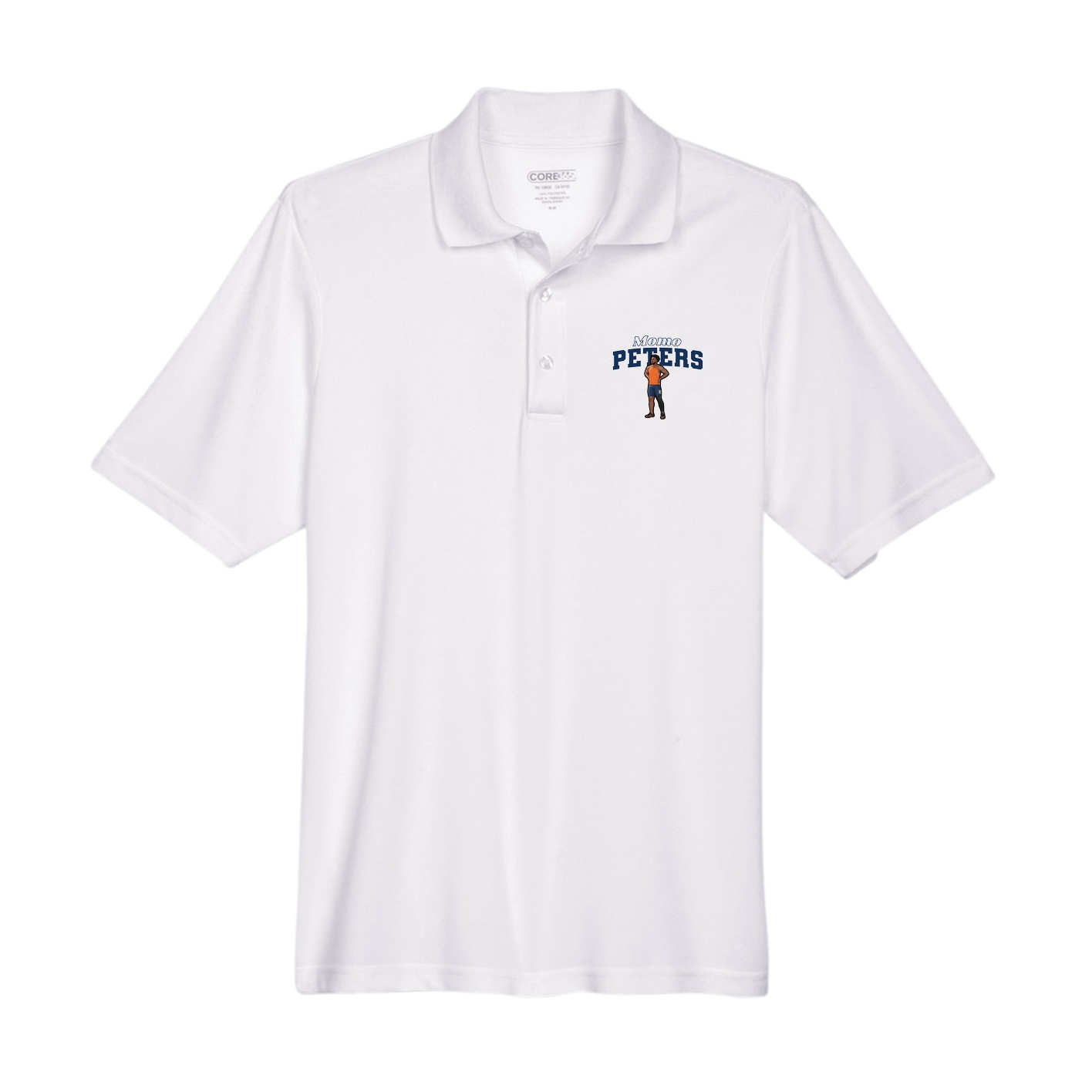 Performance Polo — Name Arch in White